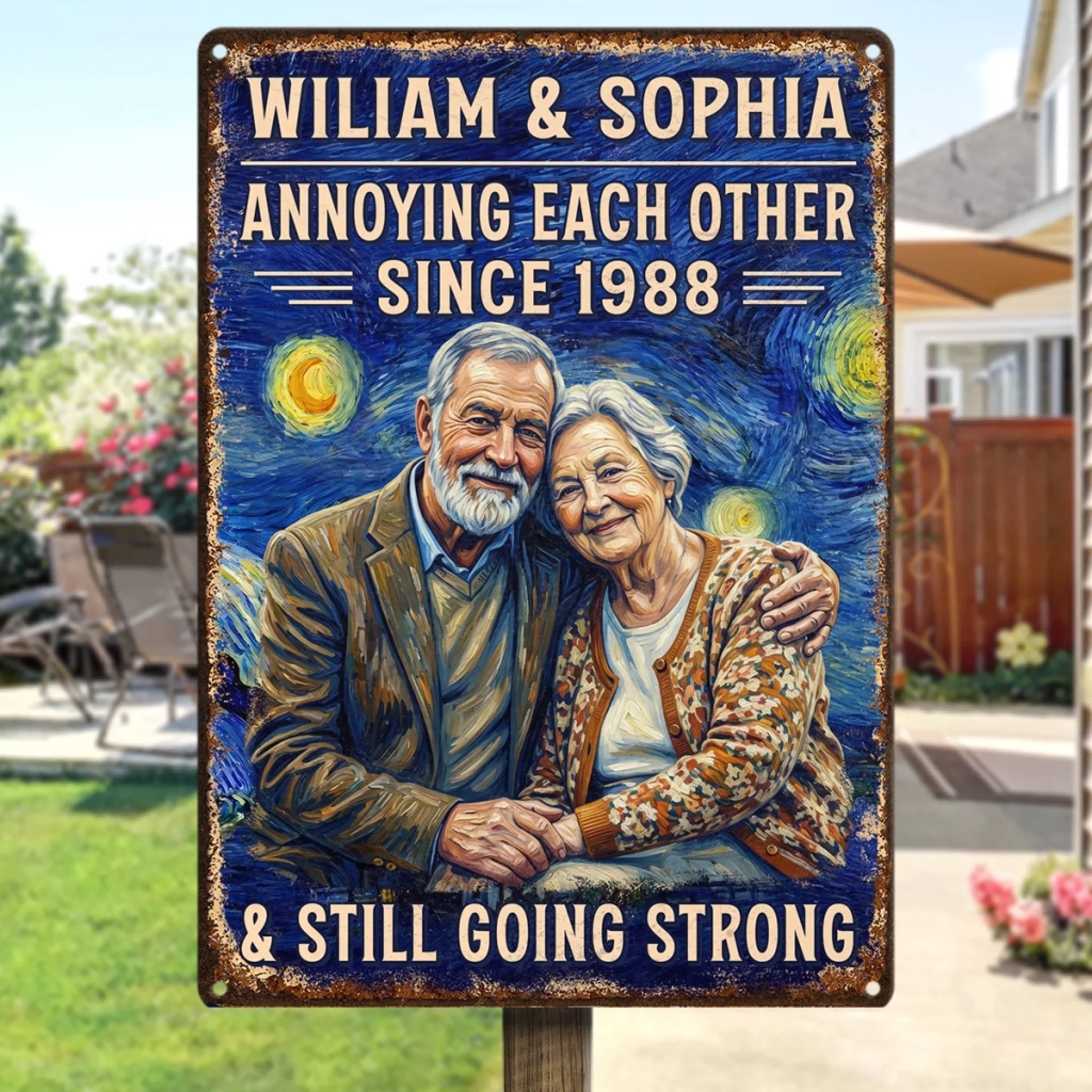 Personalized Custom Photo Metal Sign for Home Decor, Anniversary Wedding Gift for Husband and Wife