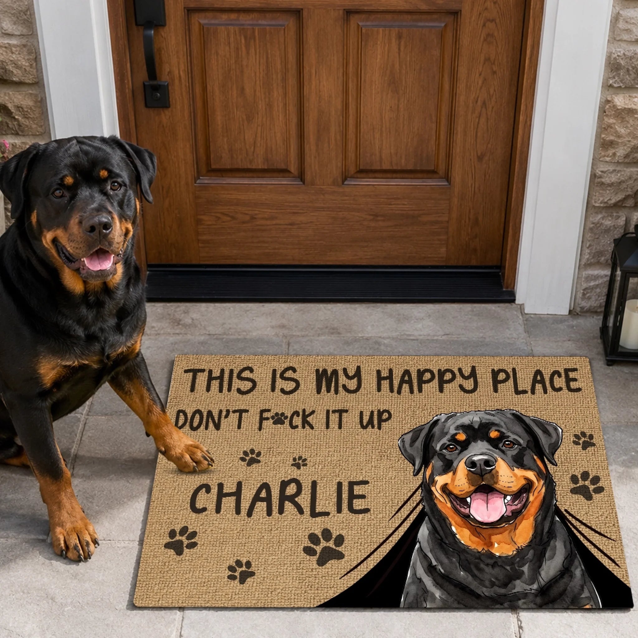 Personalized Photo Doormat for Dog & Cat Lovers, Custom Fur Paradise Welcome Mat Birthday Gift