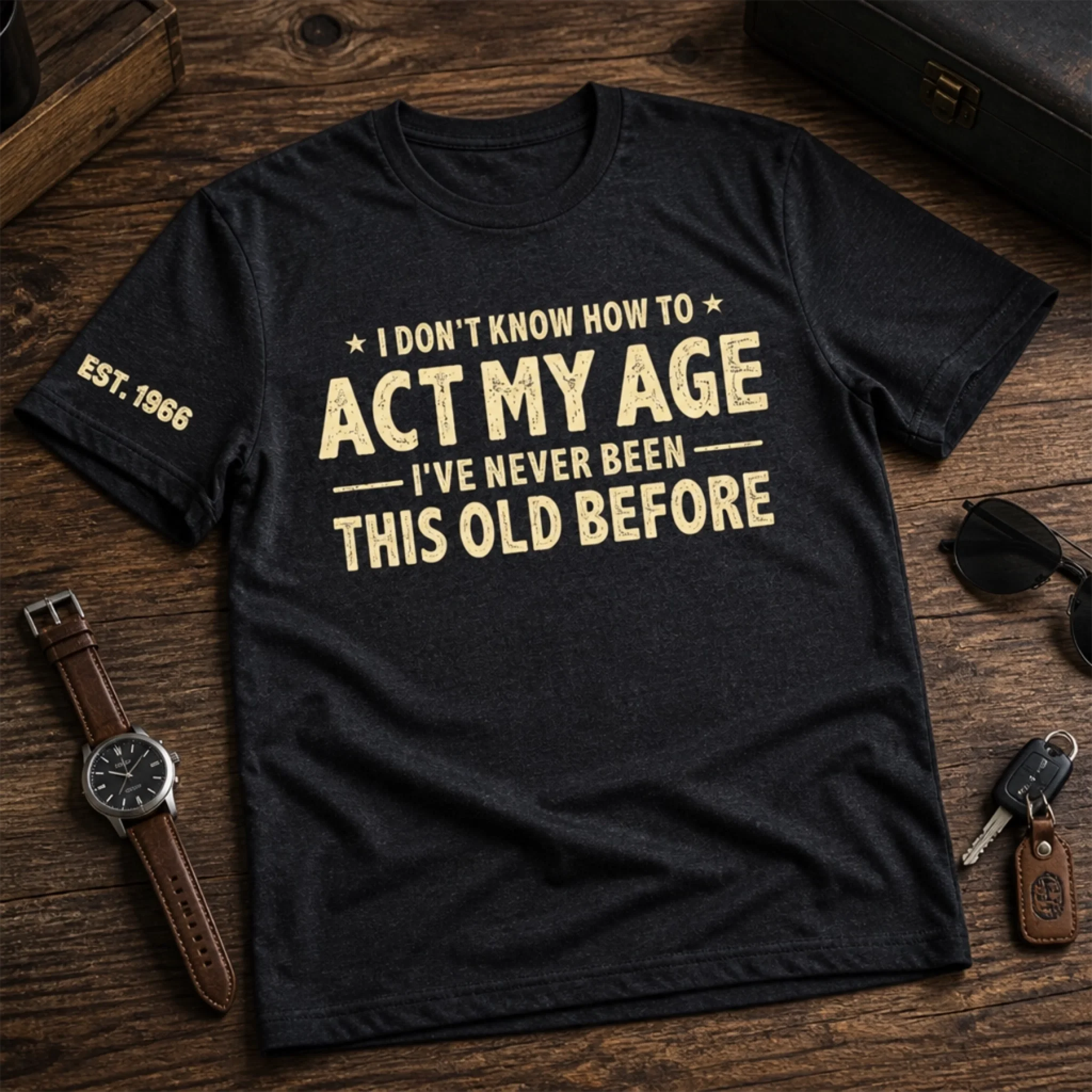 Custom T-Shirt Personalized Birthday Gift for Husband Dad Grandpa Brother Son - Still Too Young To Know Better