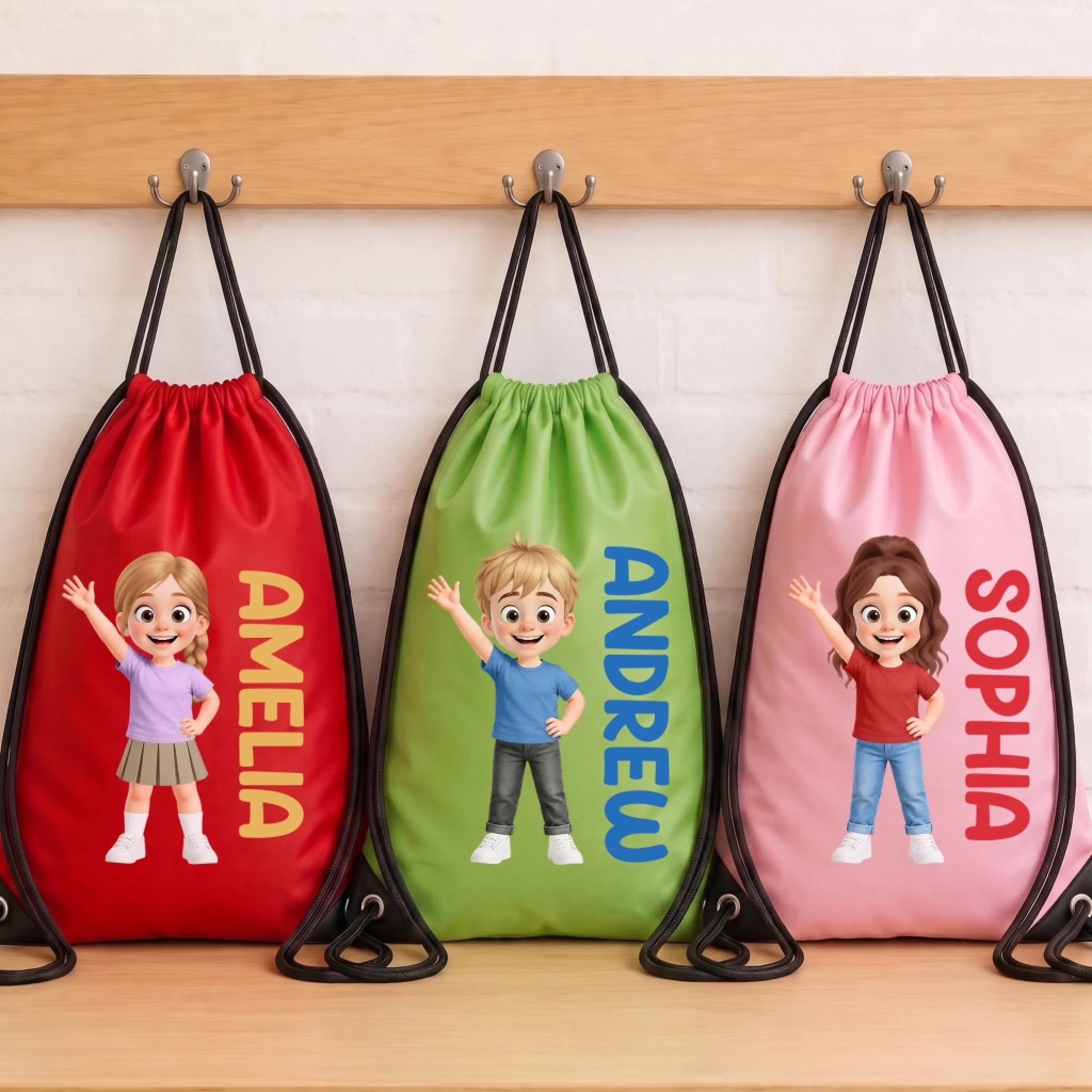 Custom Drawstring Bag for Kids, Personalized Little One Full of Love Birthday Gift