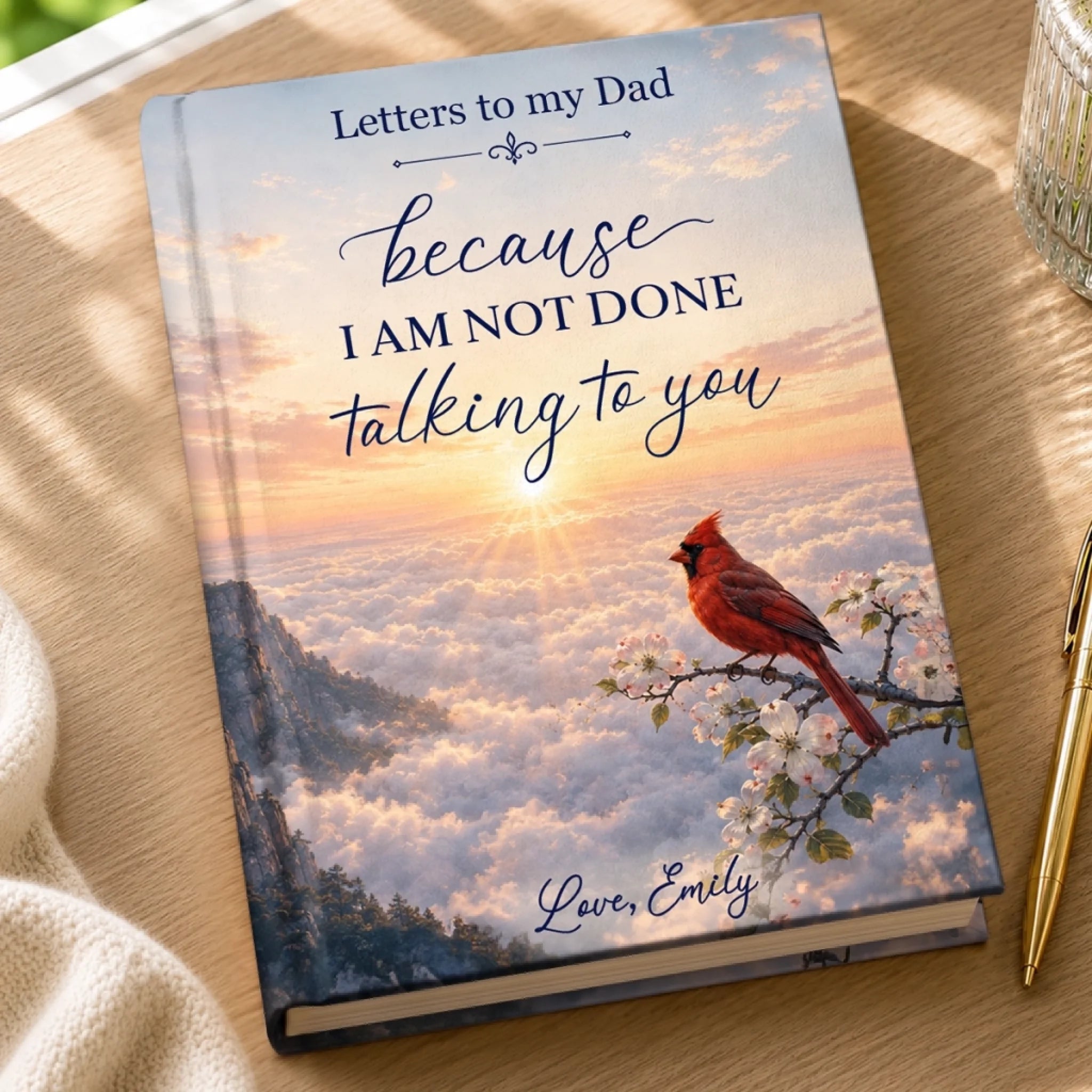 Personalized Hardcover Memorial Journal, Sympathy Gift for Loss of Mom or Dad, Forever Loved