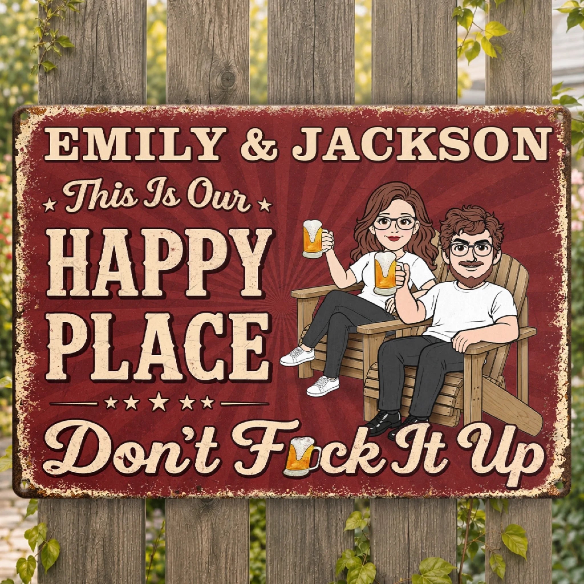 Personalized Summer Vacation Metal Sign, Custom Our Sweet Spot Home Decor Gift for Husband and Wife
