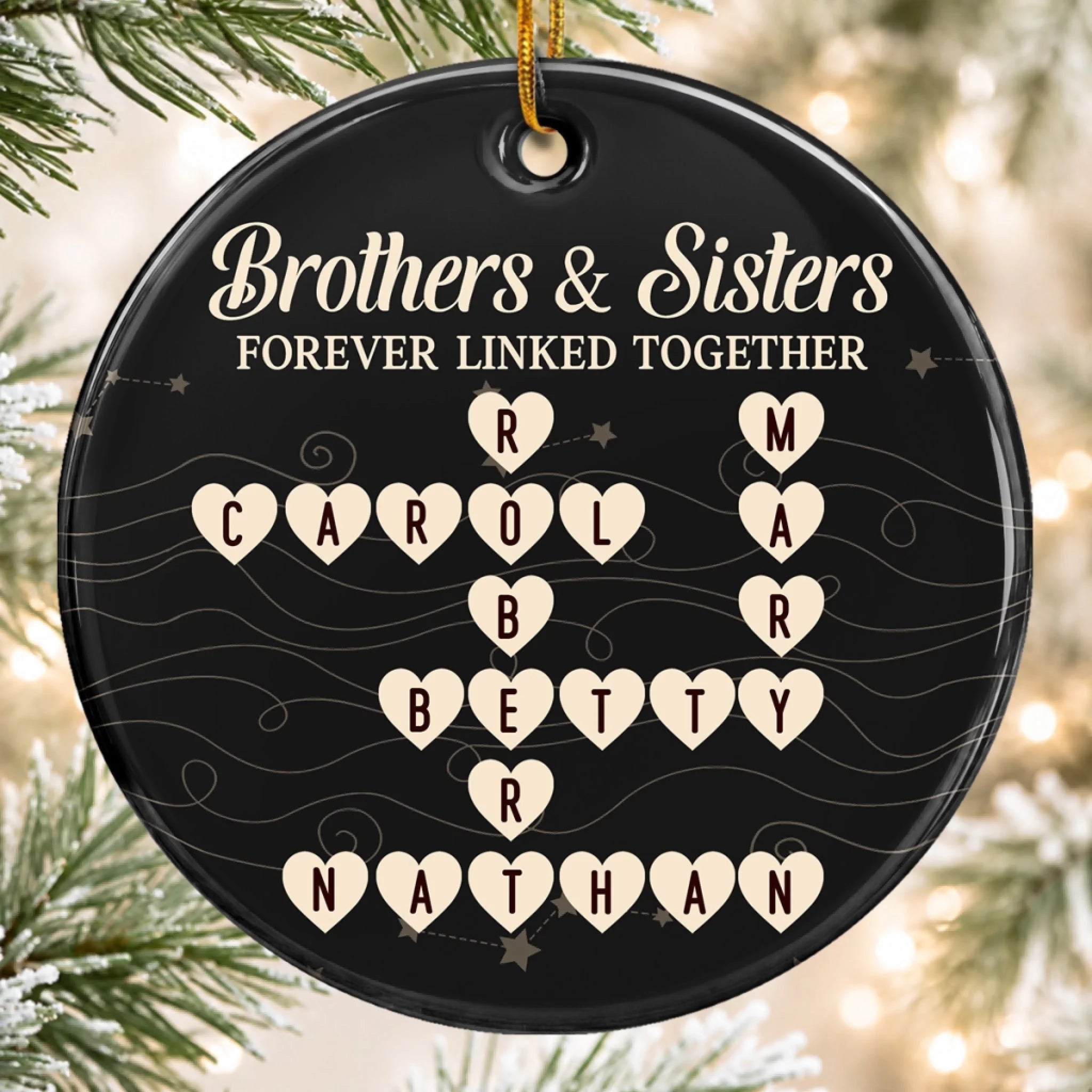 Custom Scrabble Ceramic Ornament Personalized Christmas or Birthday Gift for Mom Dad Brother Sister