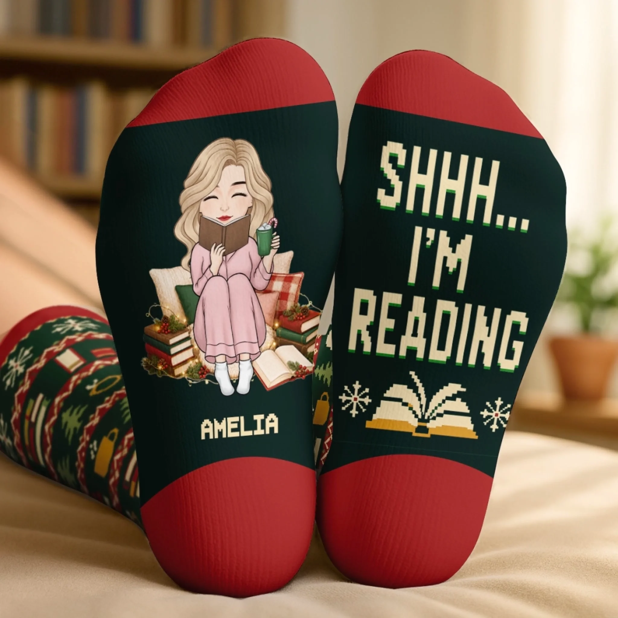 Custom Crew Socks, Personalized Bookish Gift for Book Lovers, Readers and Bookworms, Sorry I Have Plans