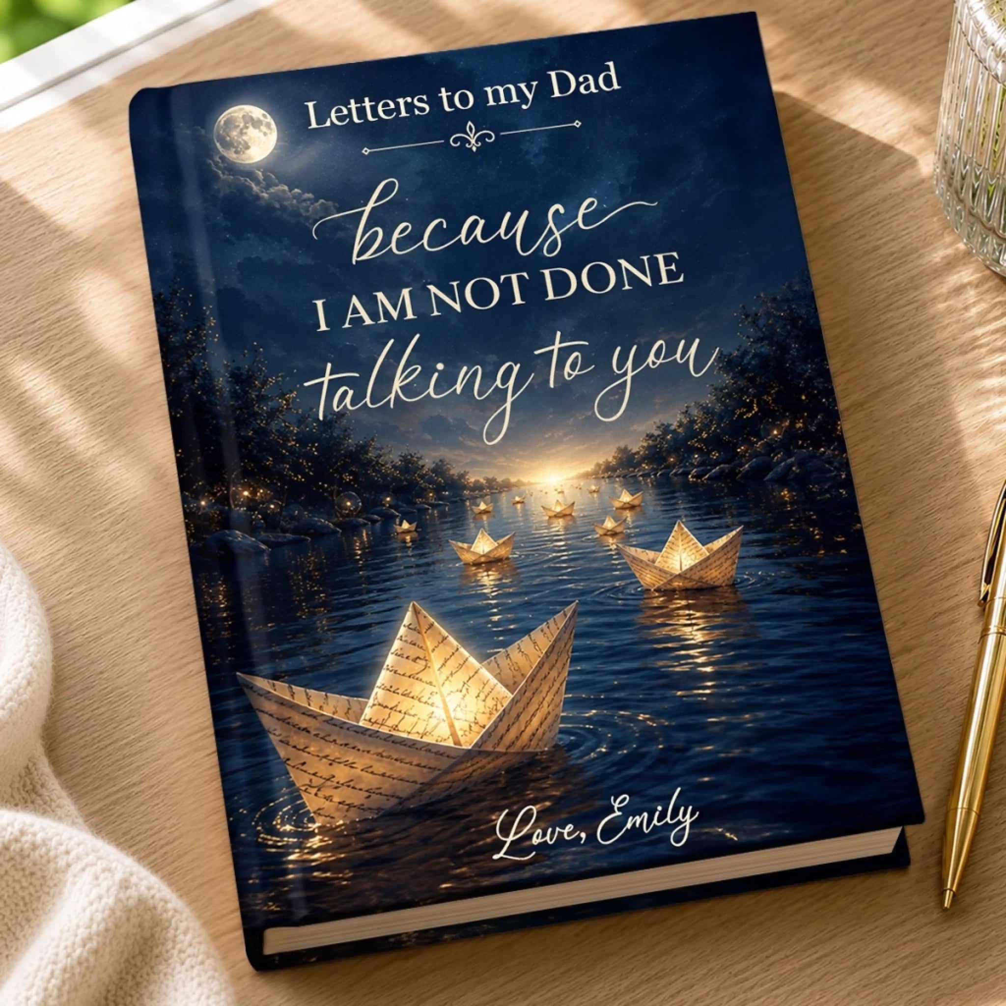 Custom Hardcover Journal Personalized Memorial Sympathy Gift for Loss of Mom or Dad, Because I Am Not Done
