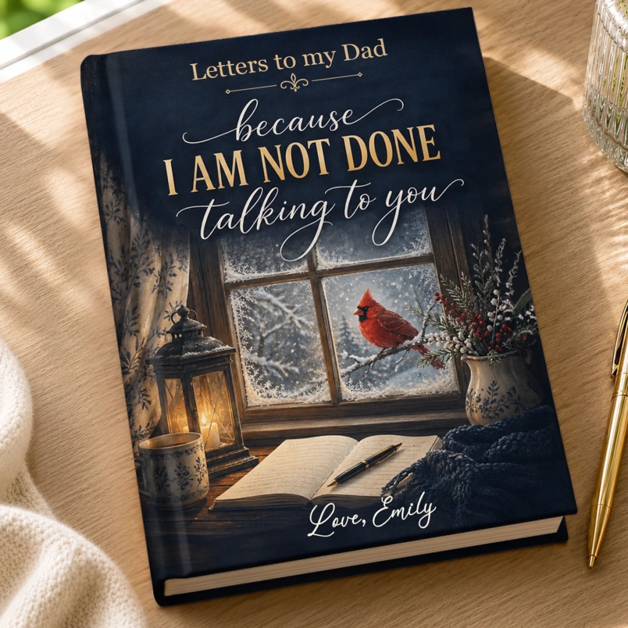 Personalized Hardcover Memorial Journal, Sympathy Gift for Loss of Mom or Dad, Messengers From Heaven