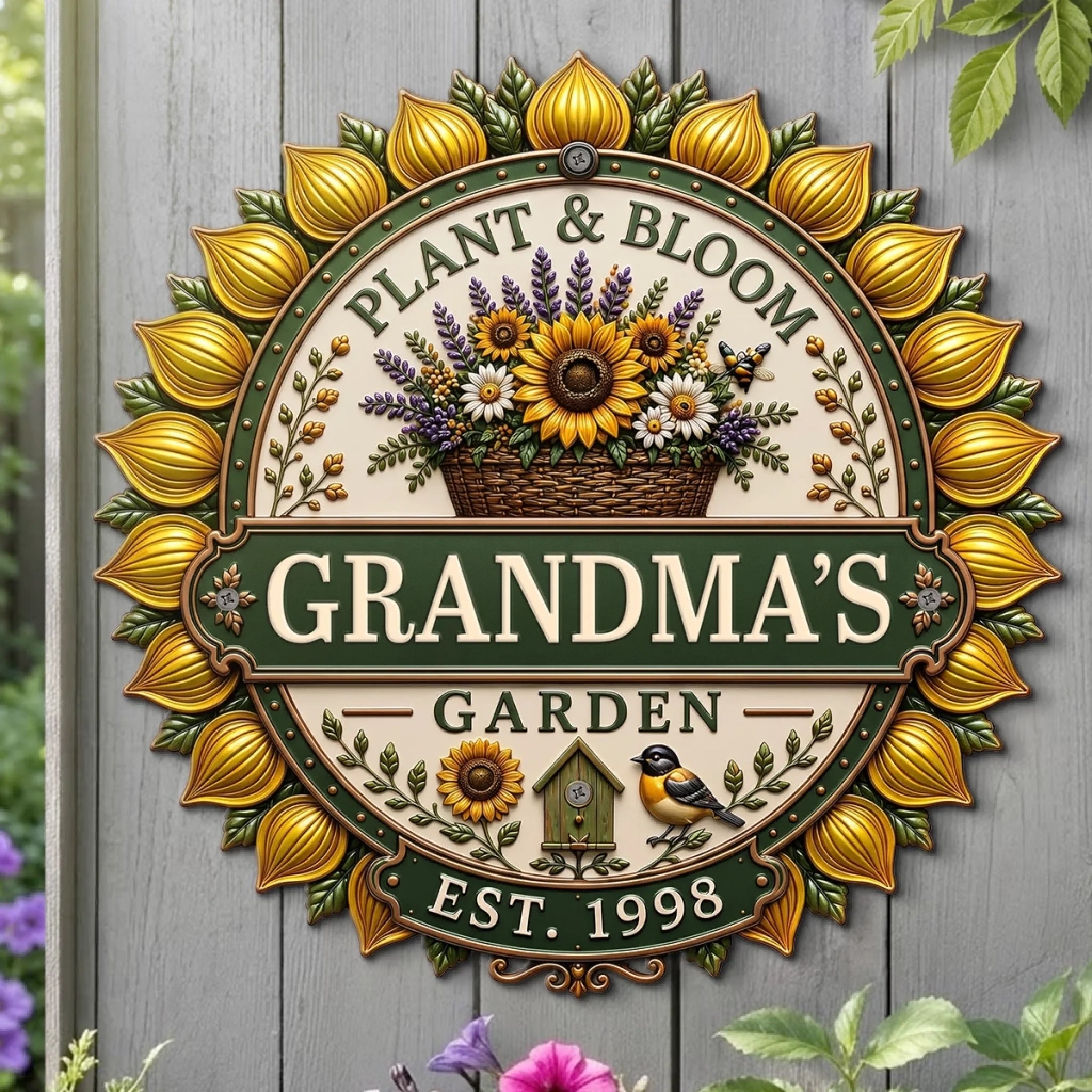 Custom Shaped Metal Sign - Personalized Find Beauty Everywhere Garden Birthday Gift for Gardeners