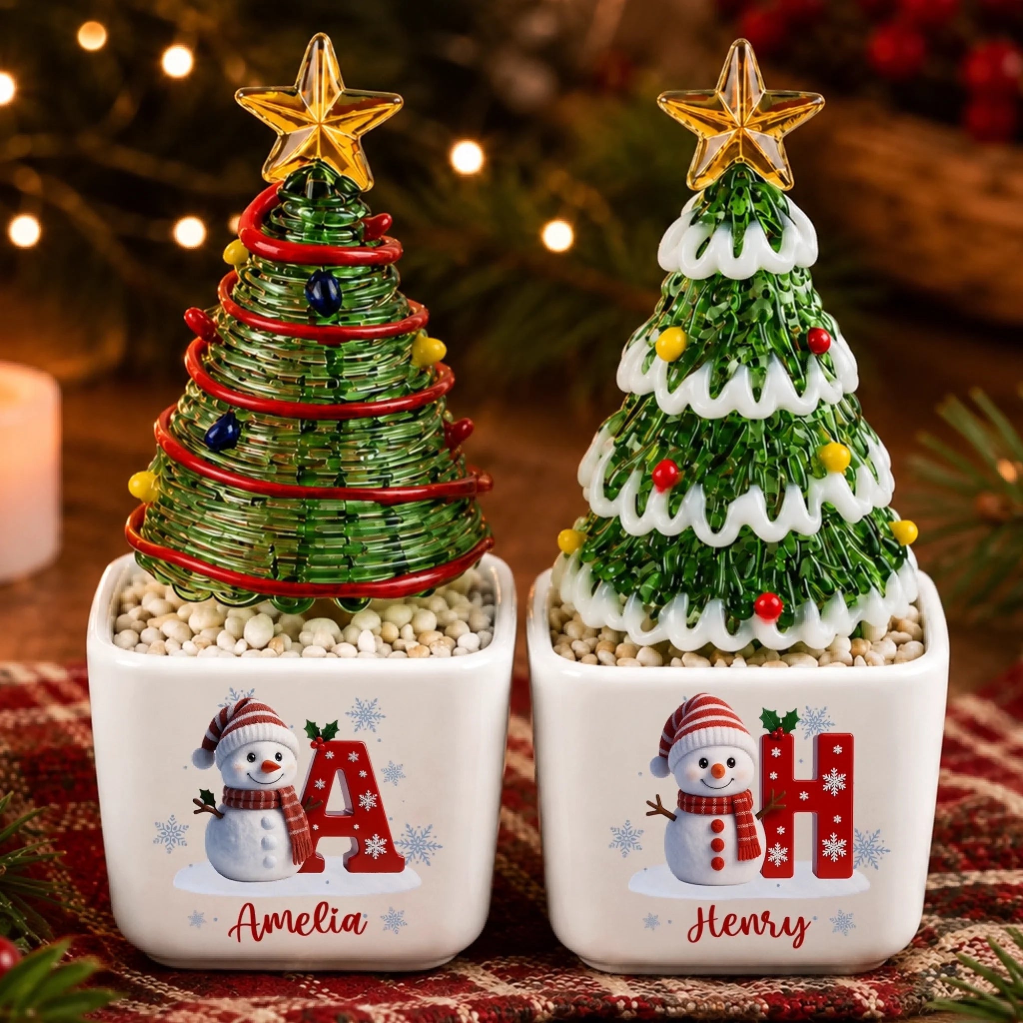 Custom Glass Everlasting Christmas Keepsake, Personalized Holiday Birthday Gift for Kids