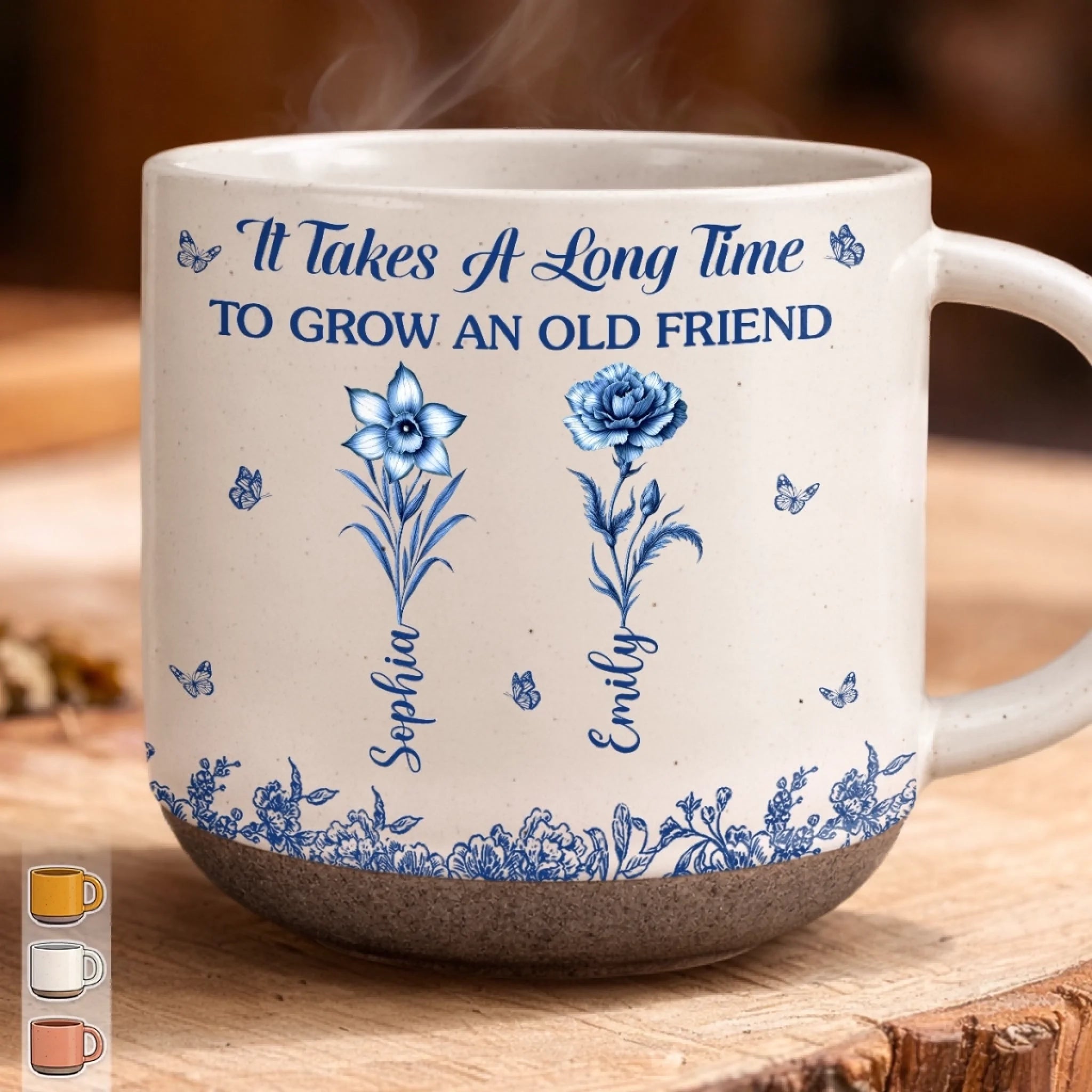 Custom Pottery Mug Personalized Birthday Gift for Women Besties Sisters BFF Friends Make Life Bloom