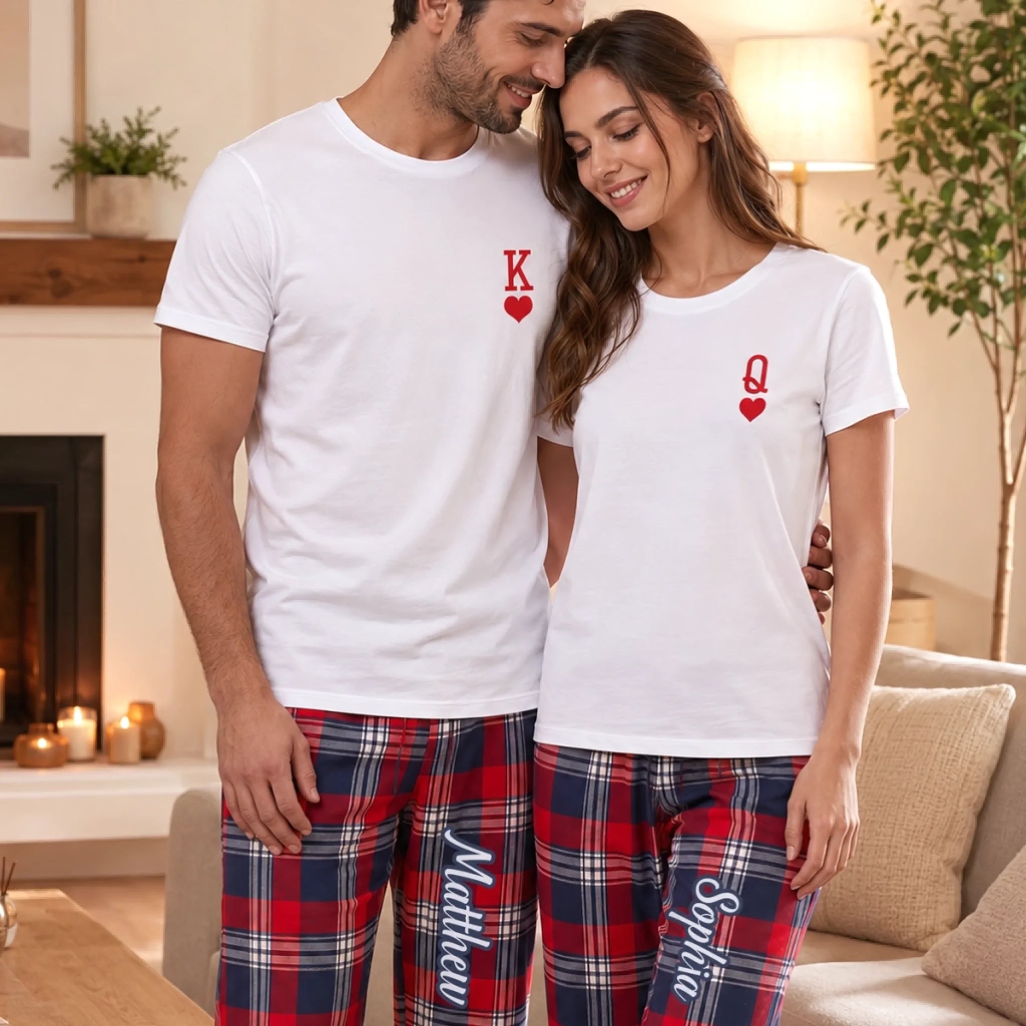 Custom Matching Pajama Set Personalized Anniversary Wedding Gift for Husband and Wife