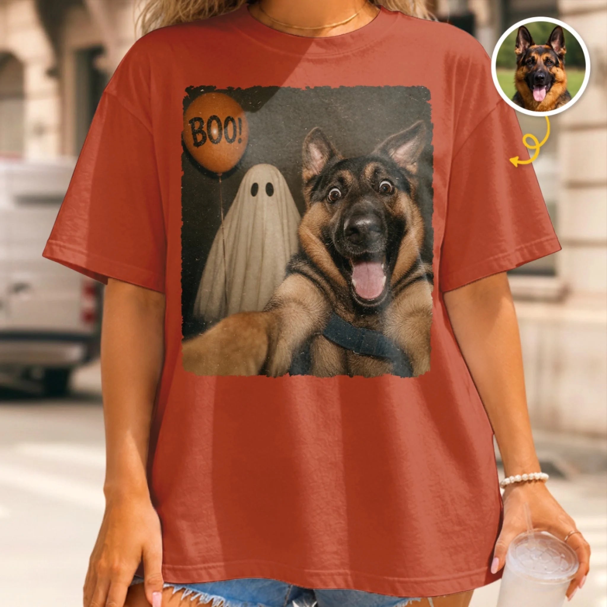 Custom Photo Funny Comfort T-Shirt, Personalized Halloween Birthday Gift for Dog Cat Lovers