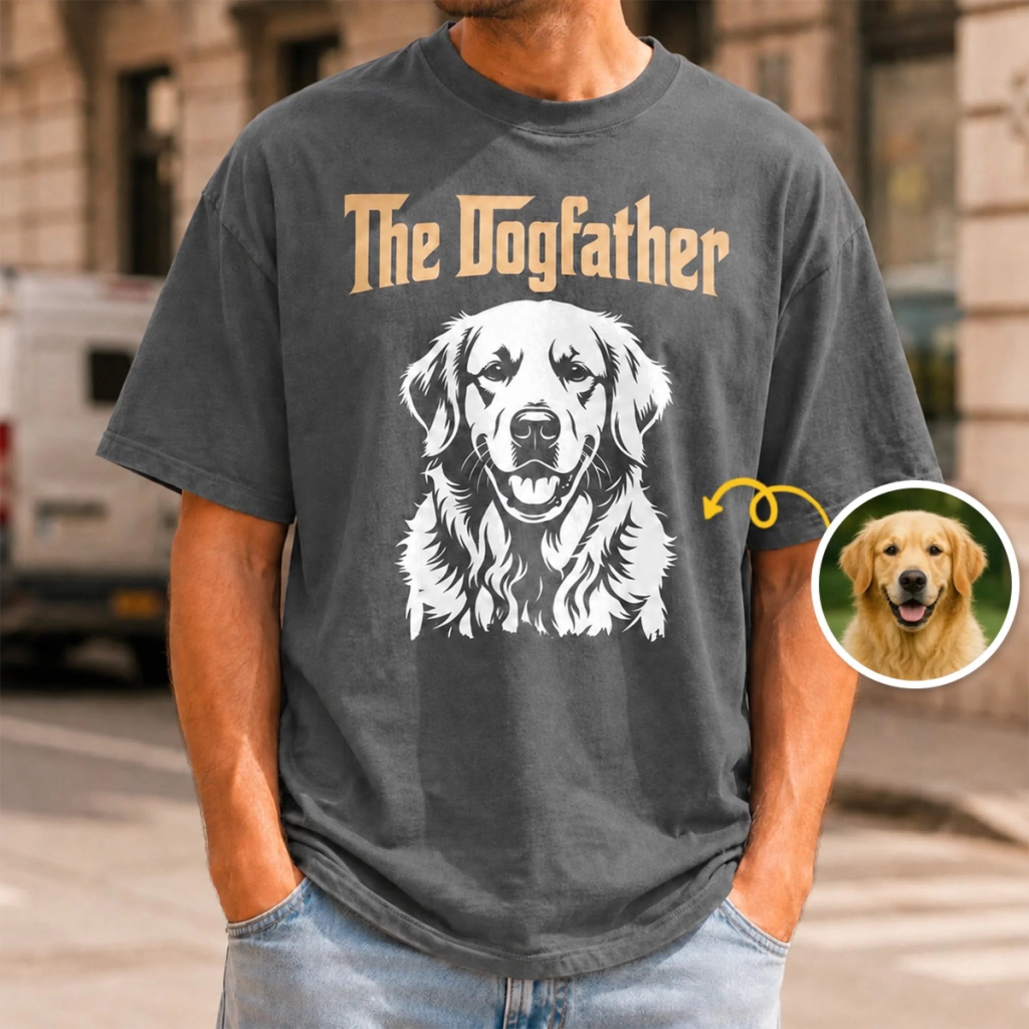 Custom Photo Comfort T-Shirt Personalized Birthday Gift for Dog Lovers, Dog Mom and Dog Dad