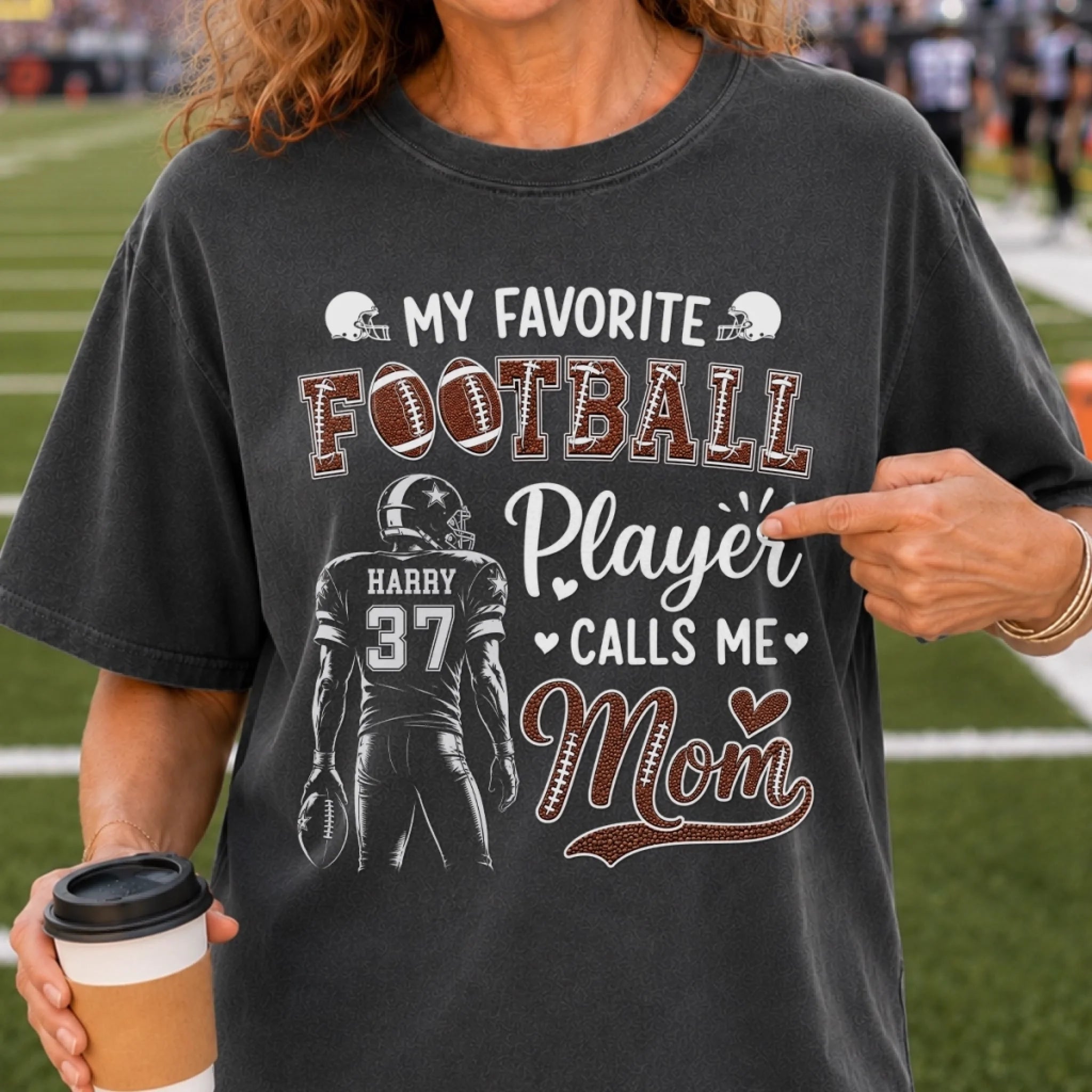 Custom America Football Comfort T-Shirt, Personalized Game Day Birthday Gift for Mom, Dad and Fans