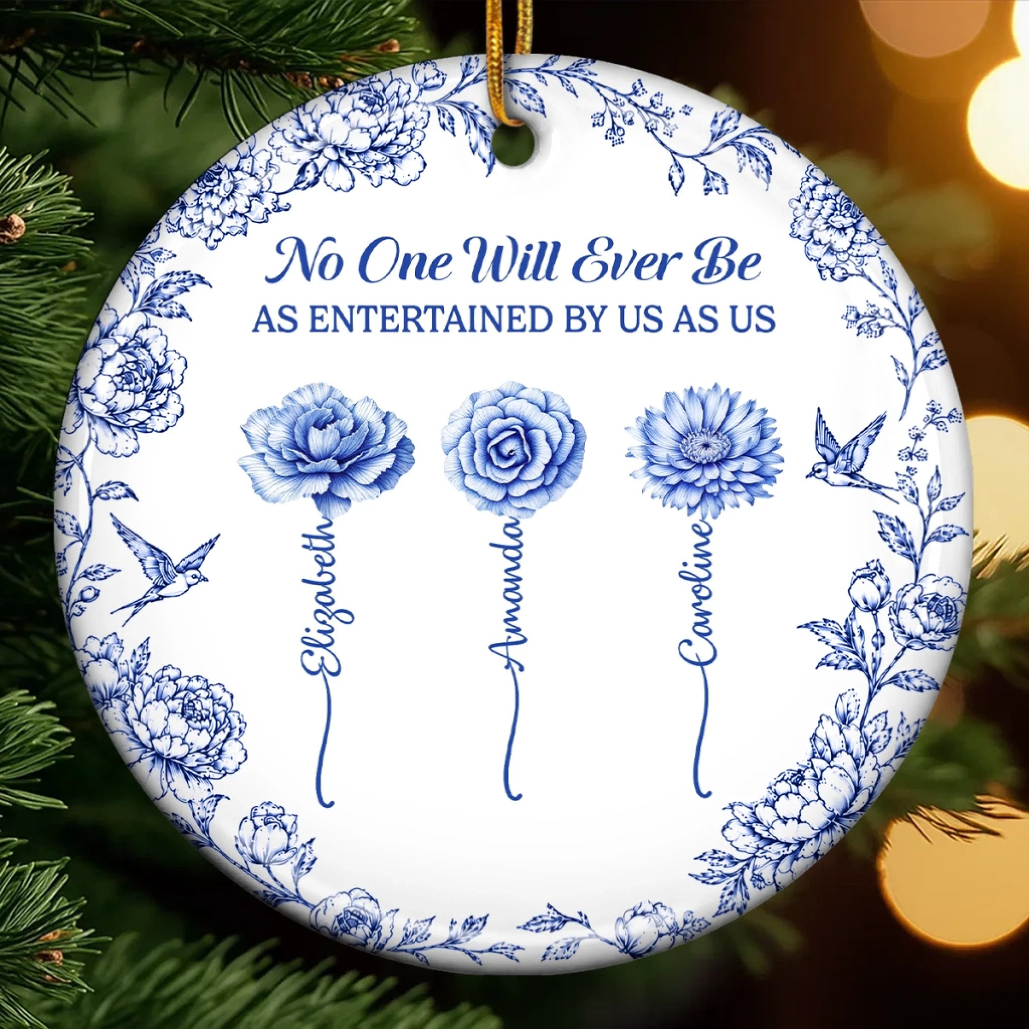 Personalized Ceramic Ornament for Best Friend, Custom Christmas or Birthday Gift for Women, Sisters and BFF