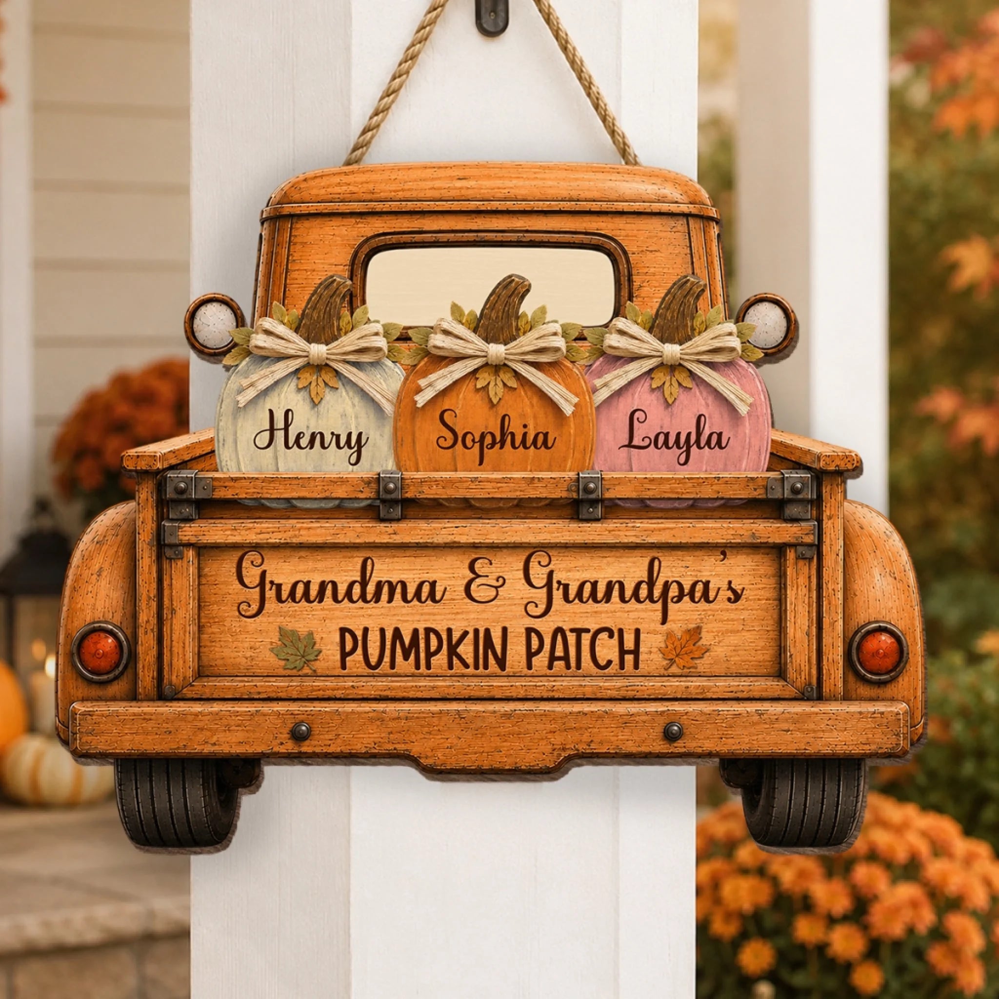 Custom Pumpkin Wood Sign Personalized Birthday Gift for Grandma Grandpa Our Family’s Pumpkin Patch