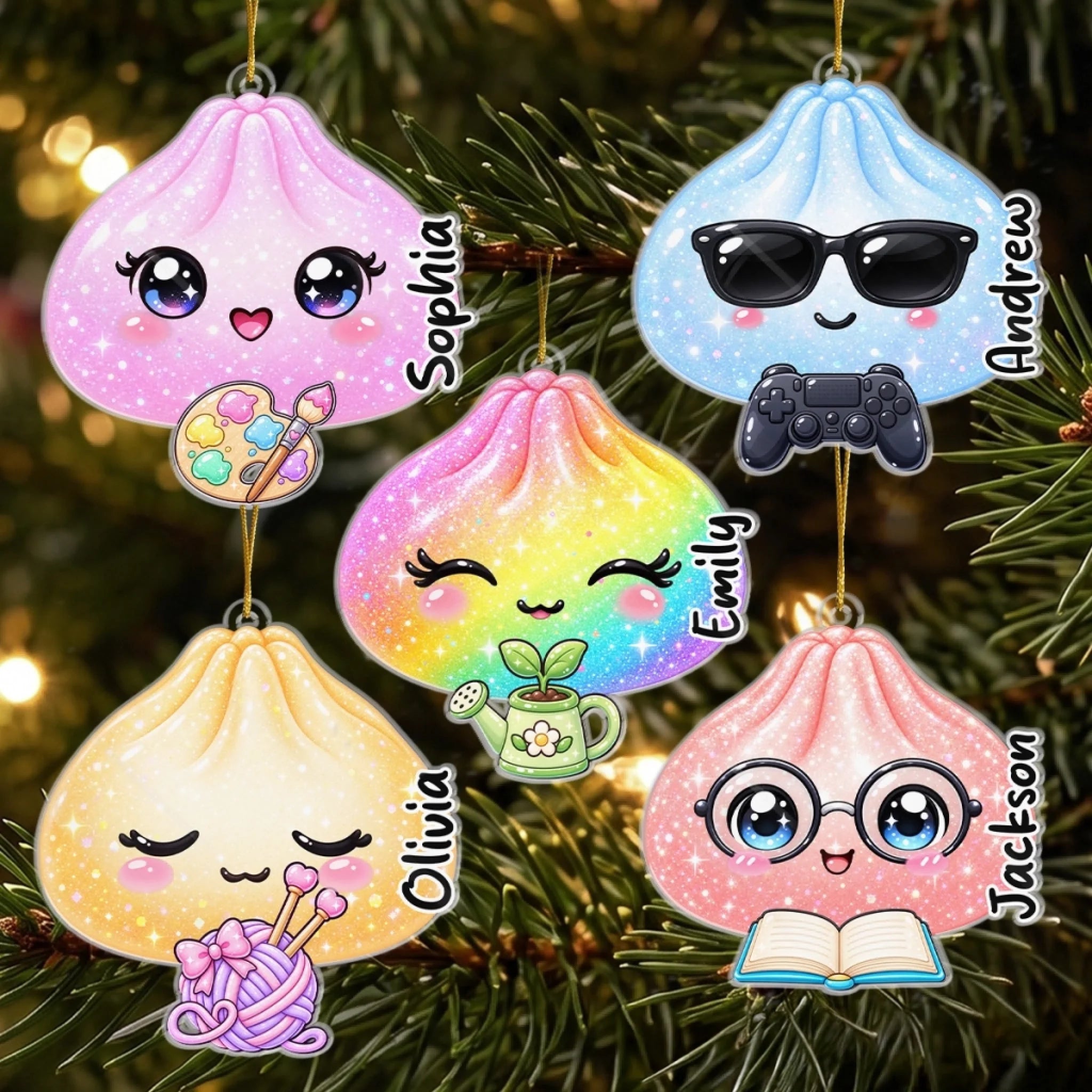 Custom Acrylic Ornament, Personalized Sweet Little Dumpling Christmas or Birthday Gift for Kids