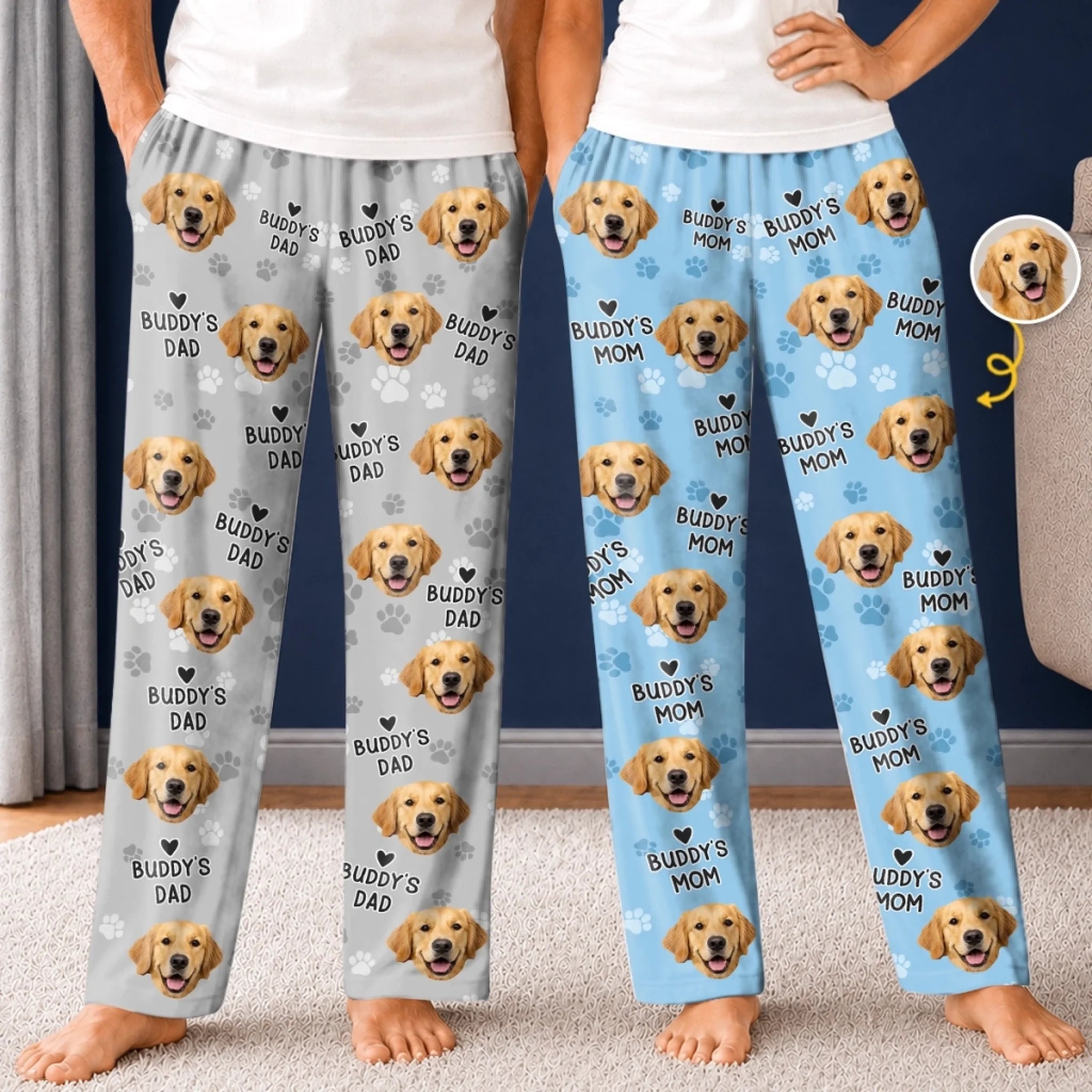 Custom Photo Pajama Pants Personalized Birthday Gift for Dog Cat Lovers Pet Moms and Dads