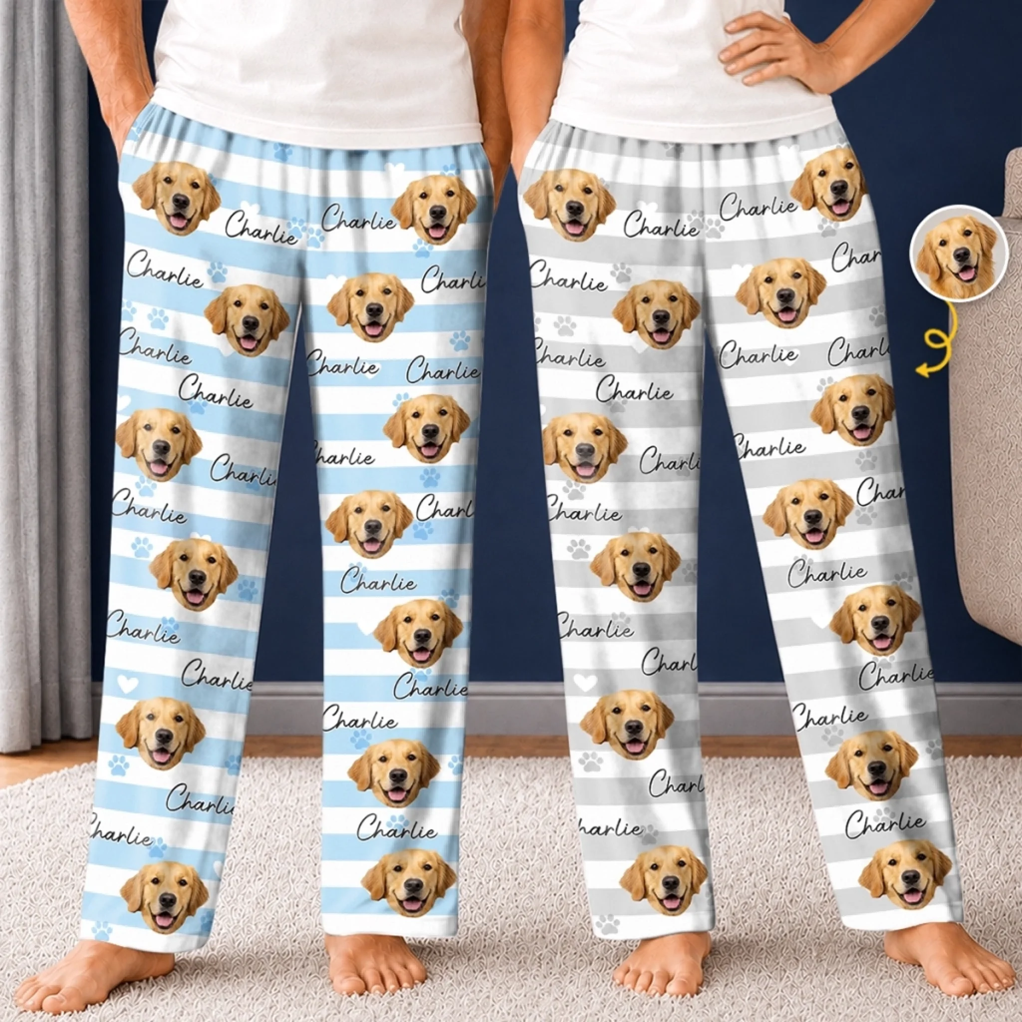 Custom Photo Pajama Pants Personalized Pet Birthday Gift for Dog Cat Lovers Dog Dad Mom