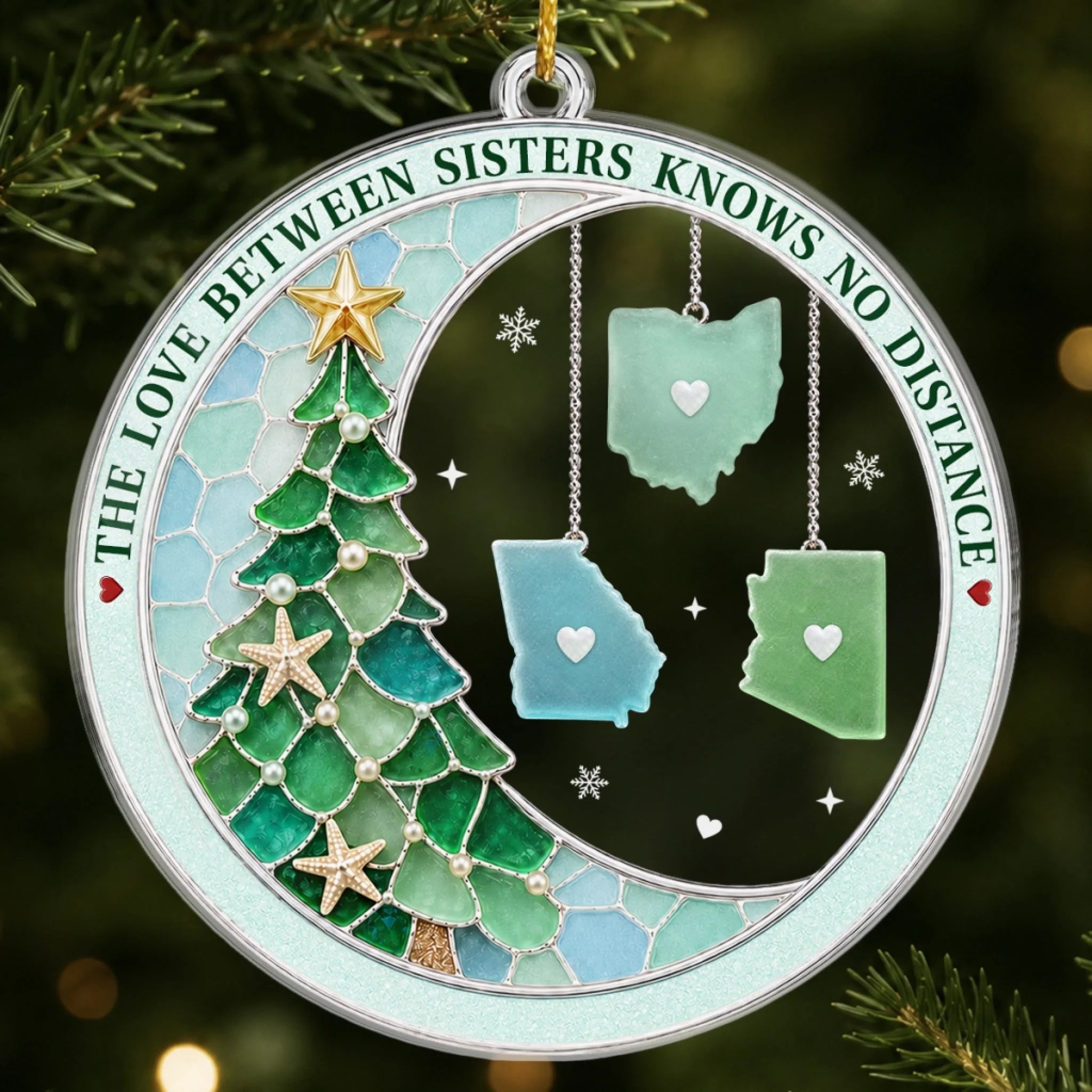 Custom Acrylic Ornament Personalized Best Friend Gift for Women, Besties, Sisters, BFF, Wish You Lived Closer