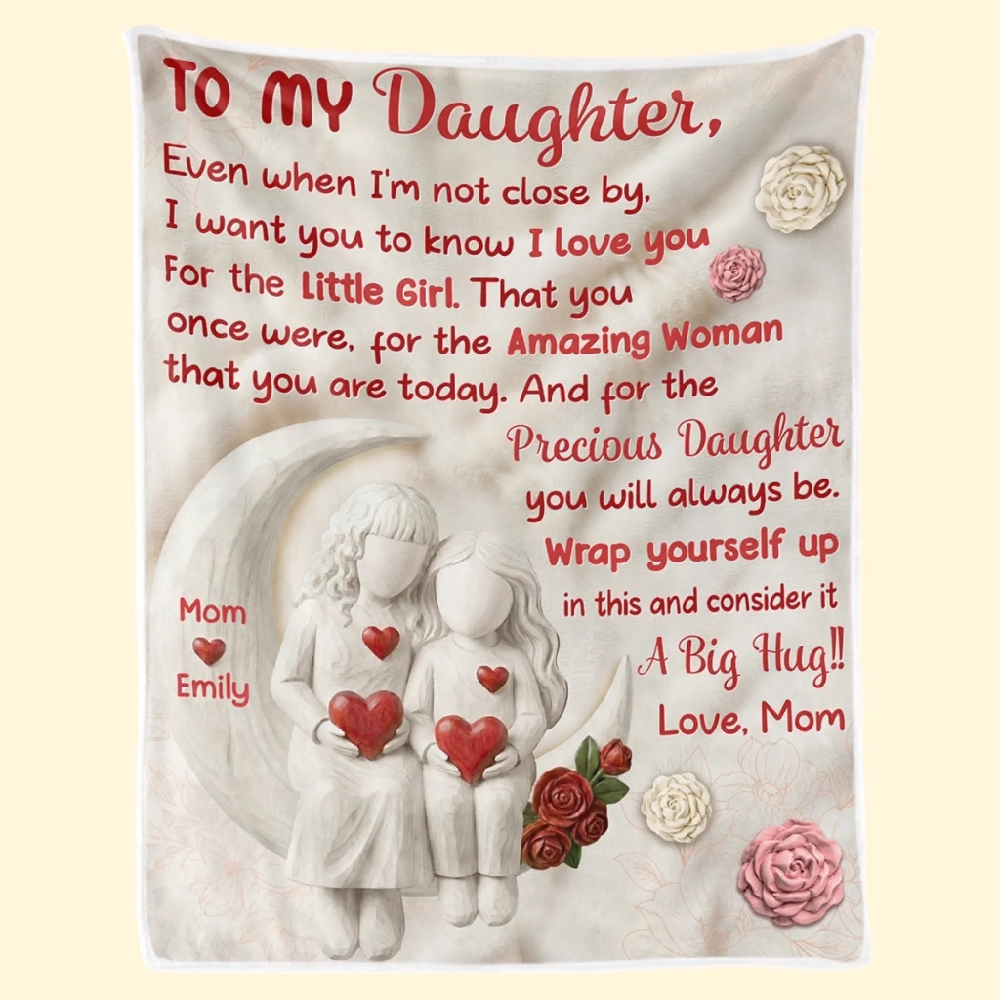 Custom Blanket for Daughter, Personalized Birthday Gift, Wrapped in Love Everyday Always