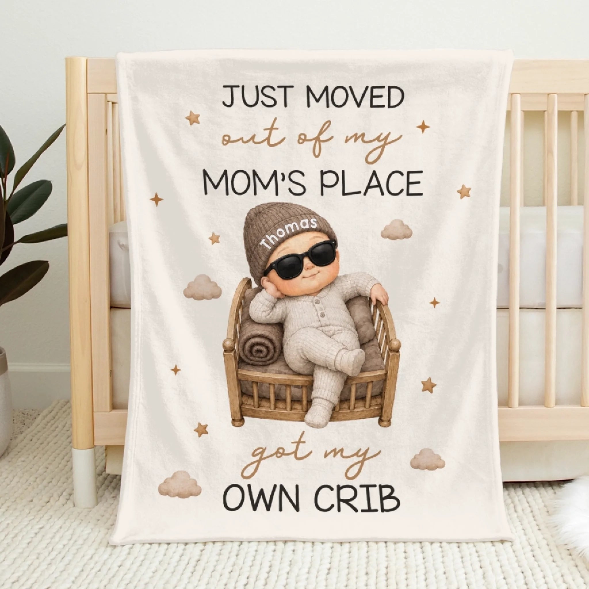 Personalized Christmas Baby Blanket, Custom From Belly to Crib Gift for New Moms, Dads & Parents