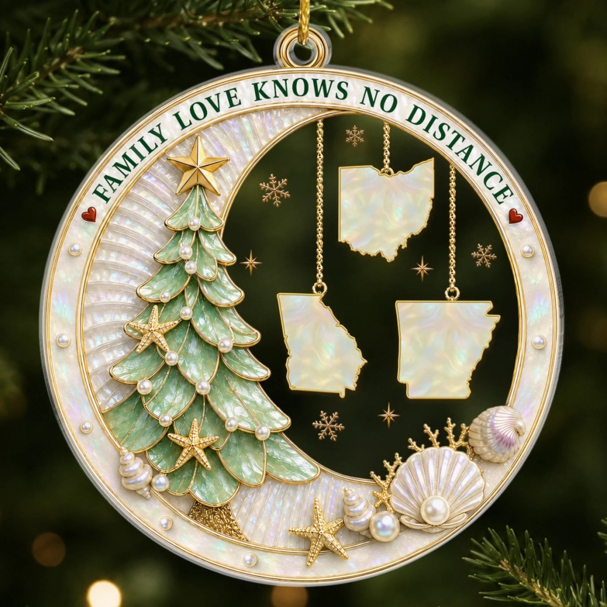 Custom Long Distance Acrylic Ornament Personalized Christmas Birthday Gift for Mom Dad Siblings