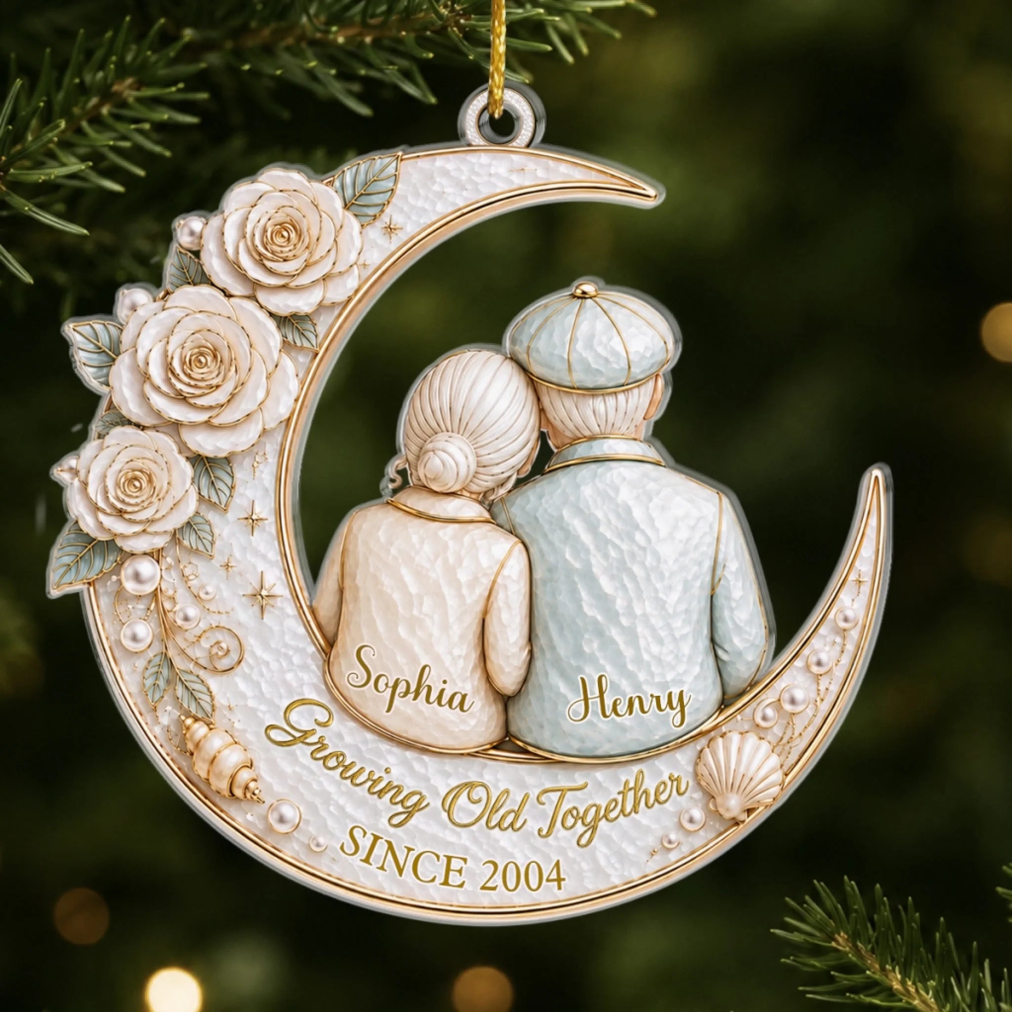 Custom Acrylic Ornament Personalized Anniversary Christmas Wedding Gift for Husband and Wife