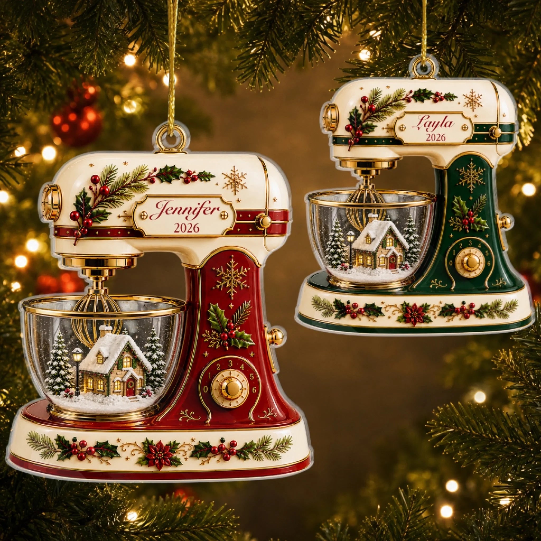 Custom Acrylic Ornament Personalized Christmas or Birthday Gift for Baking Lovers and Bakers
