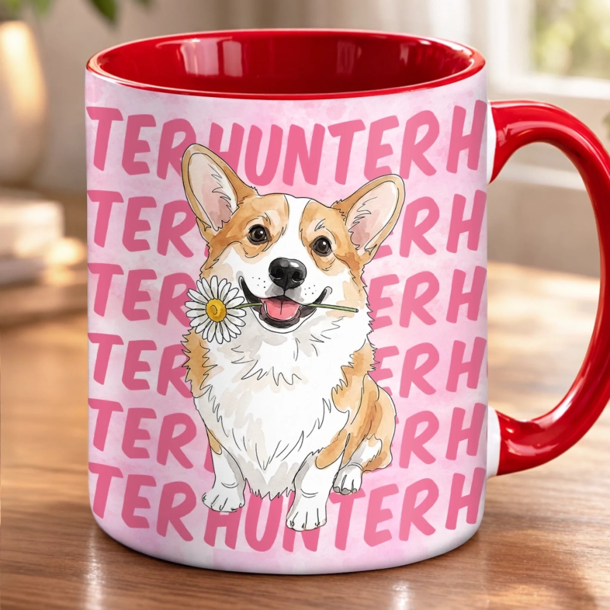 Custom Photo Accent Mug, Personalized Birthday Gift for Dog Cat Lovers, Dog Moms Dads and Cat Owners