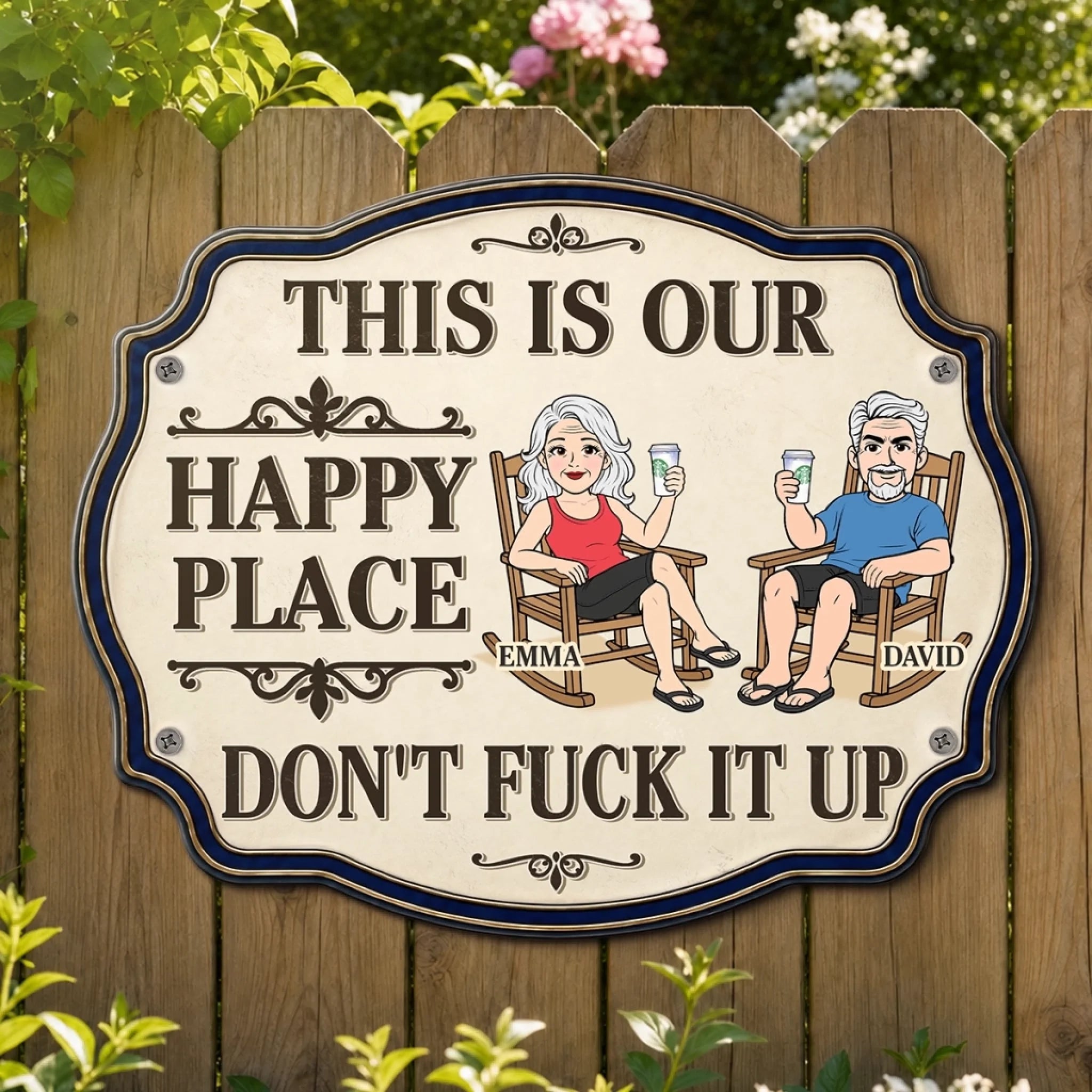 Custom Shaped Metal Sign Personalized Anniversary Wedding Gift for Husband Wife Him Her