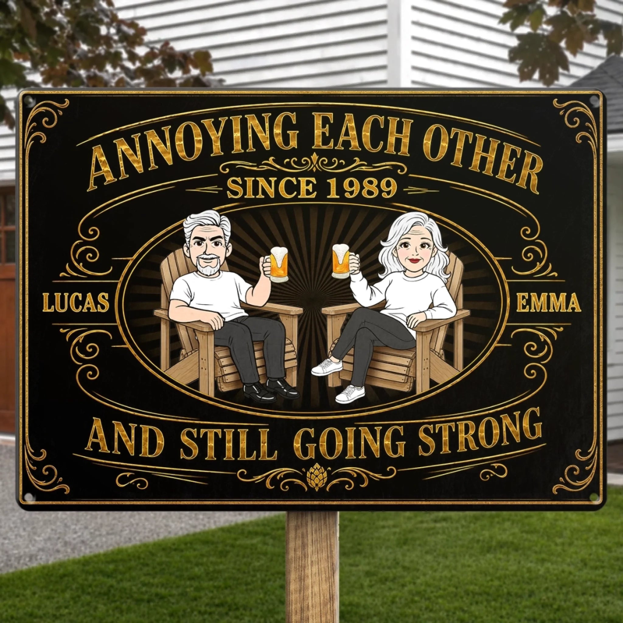 Personalized Metal Sign, Custom Home Decor Anniversary Wedding Gift for Husband and Wife, Still Going Strong
