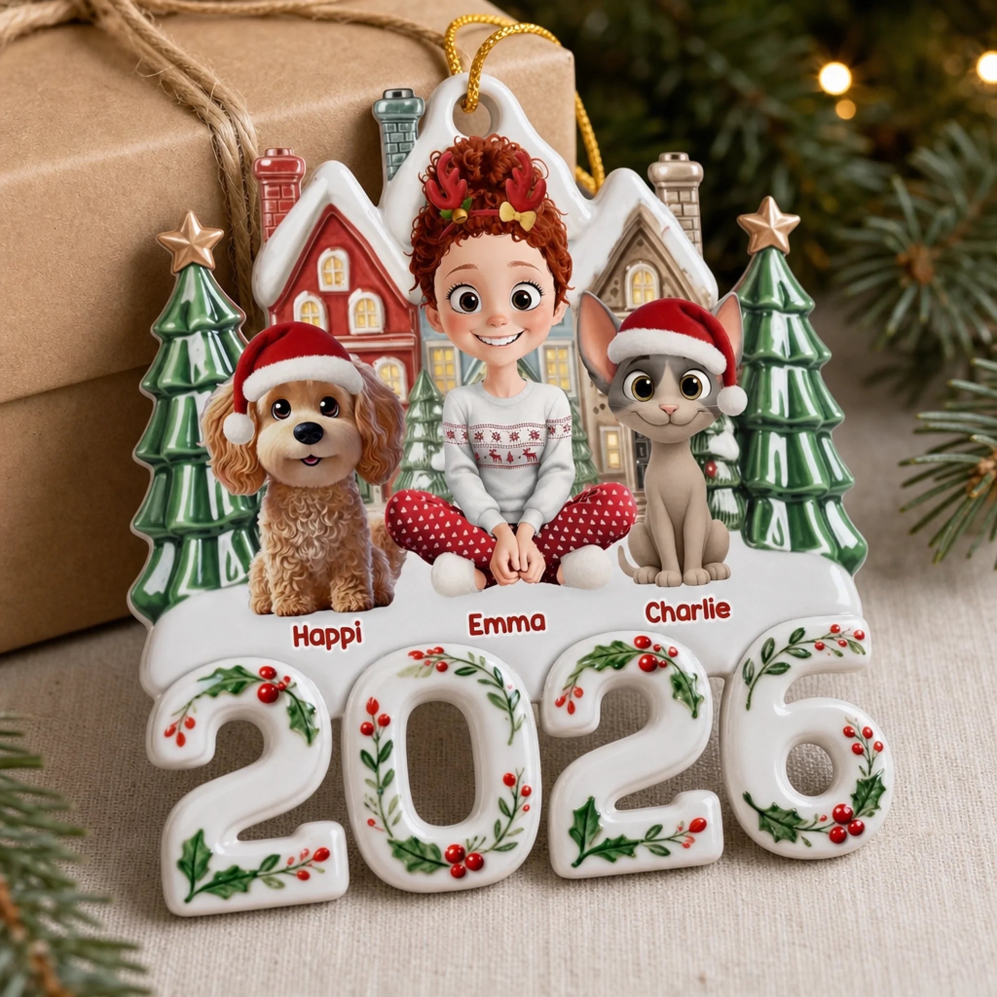 Custom Acrylic Ornament Personalized Christmas Gift for Dog Moms Dog Dads and Cat Lovers