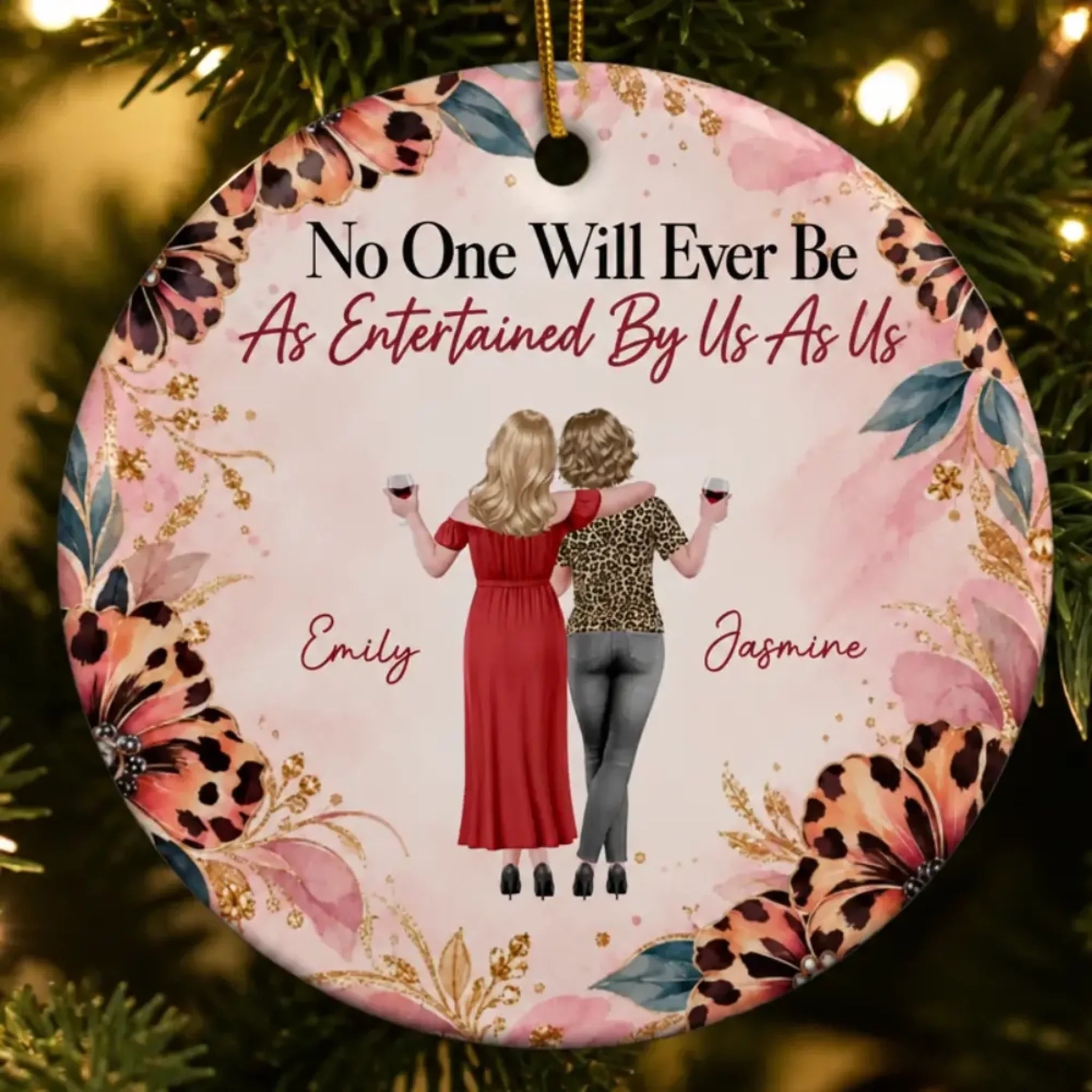 Personalized Ceramic Ornament for Best Friend, Custom BFF Christmas or Birthday Gift for Women