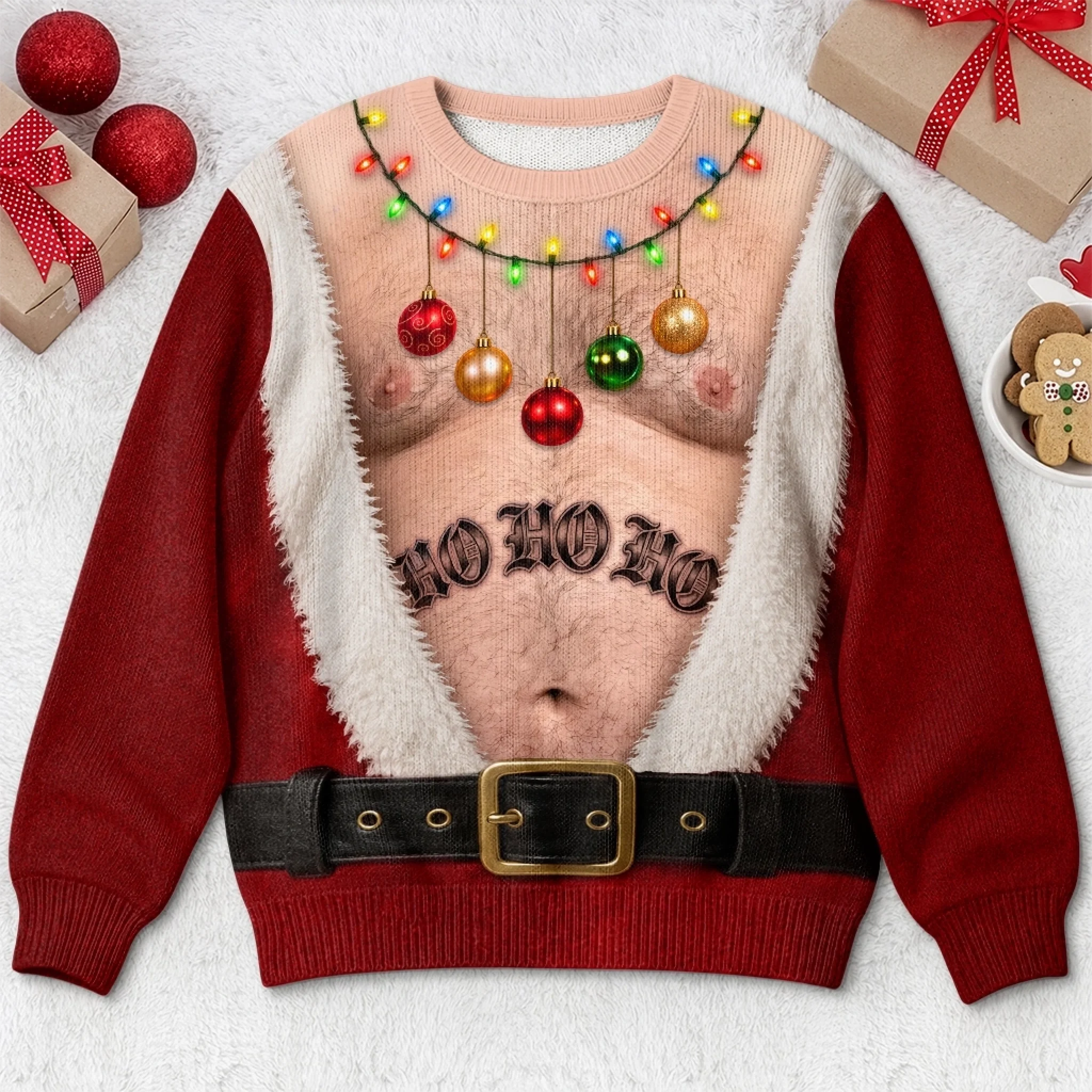 Santa Approved Trouble Maker Custom Ugly Sweatshirt, Personalized Christmas Birthday Gift for Men