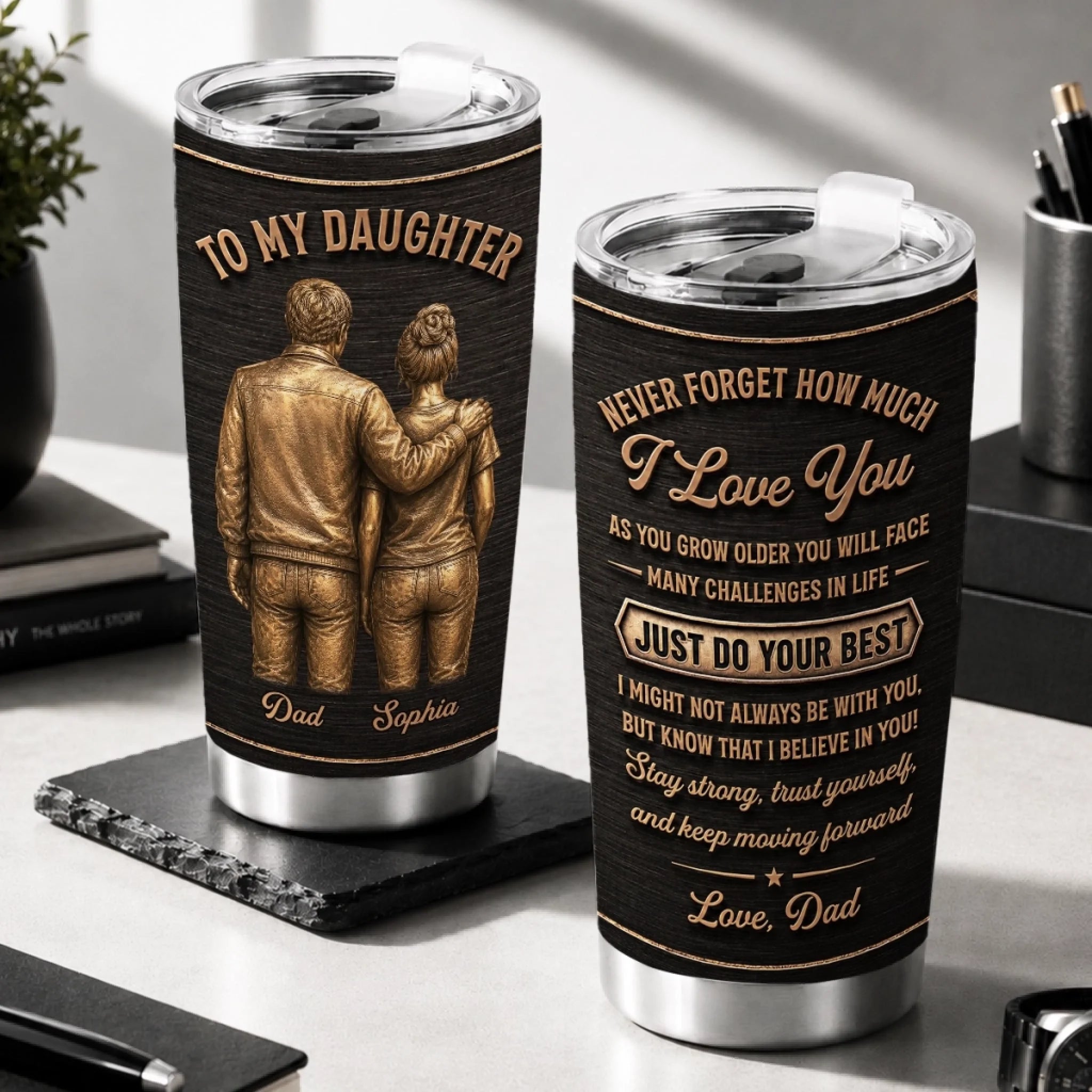 Custom Tumbler for Son or Daughter, Personalized Birthday Gift, Stay Strong and Keep Going