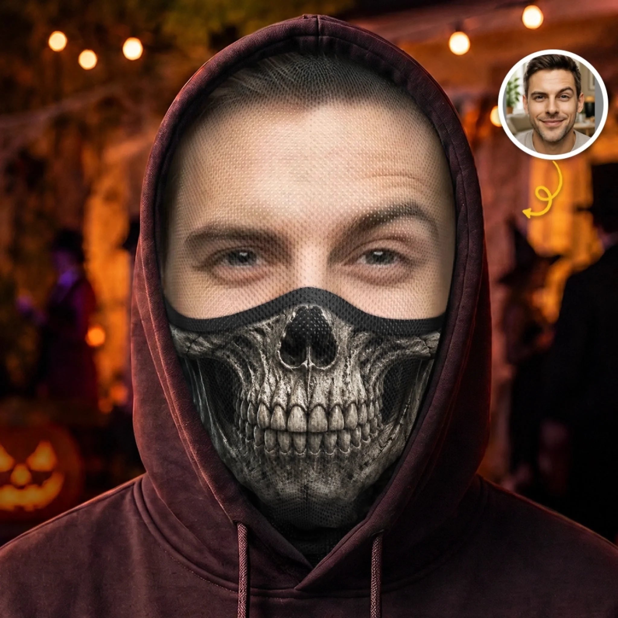 Custom Photo Balaclava Mask, Personalized Spooky Halloween Birthday Gift for Him or Her