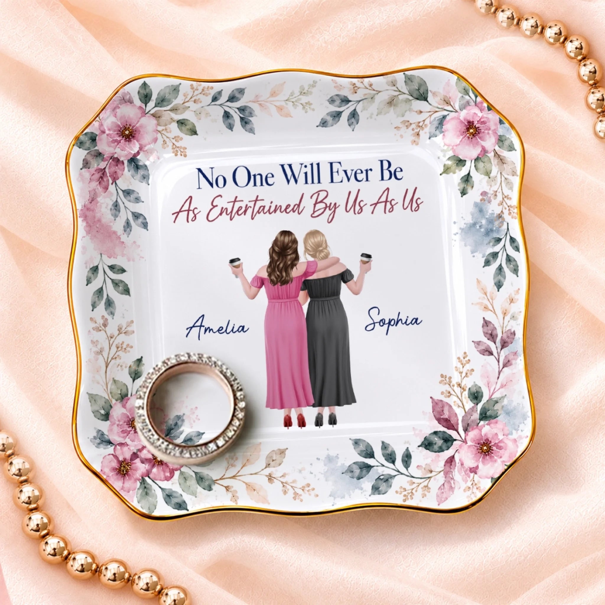 Custom Jewelry Dish Personalized Best Friend Birthday Gift for Women Sisters BFF Our Kind Of Forever