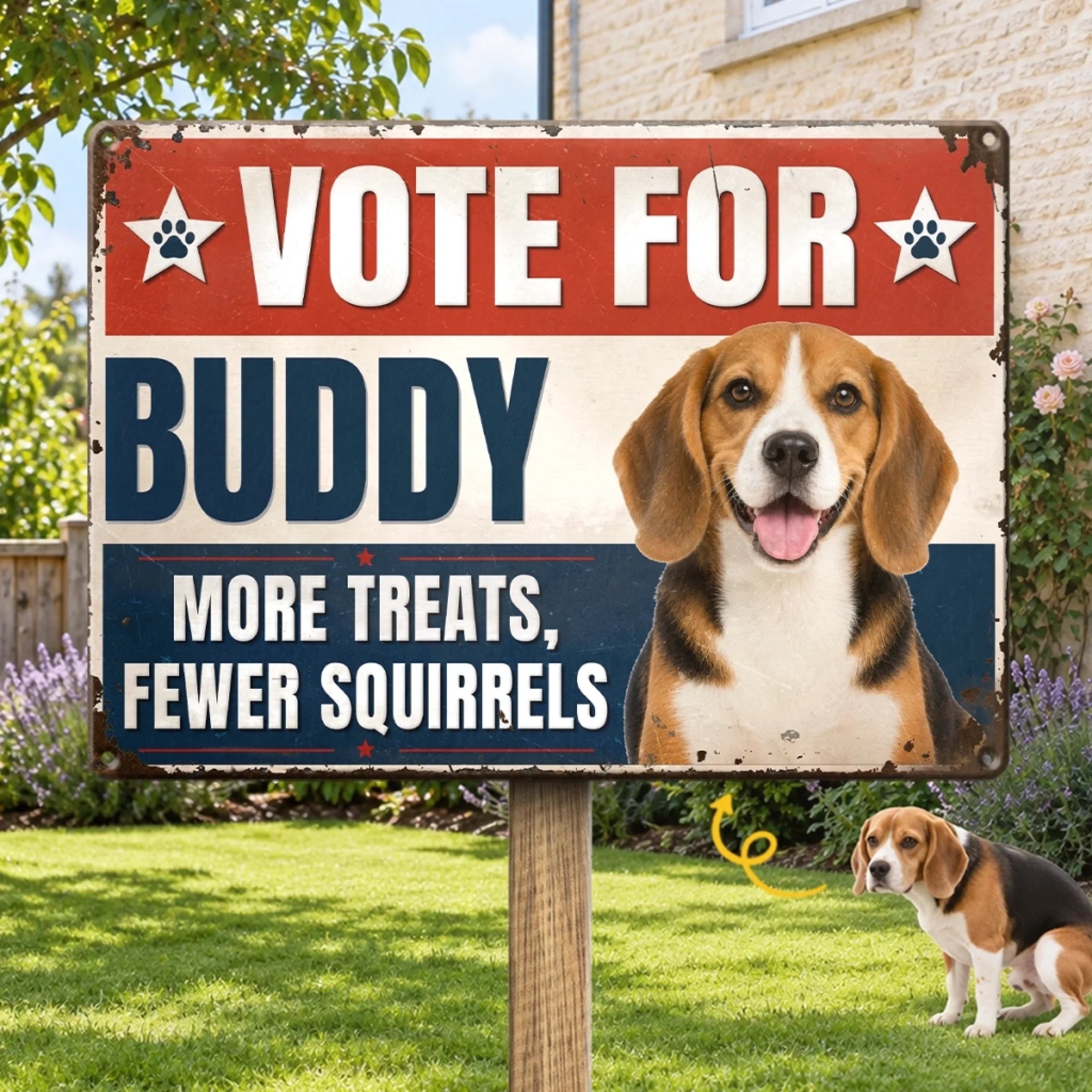 Custom Photo Metal Sign Personalized Birthday Gift for Dog Cat Lovers, Pet Moms Dads and Cat Owners
