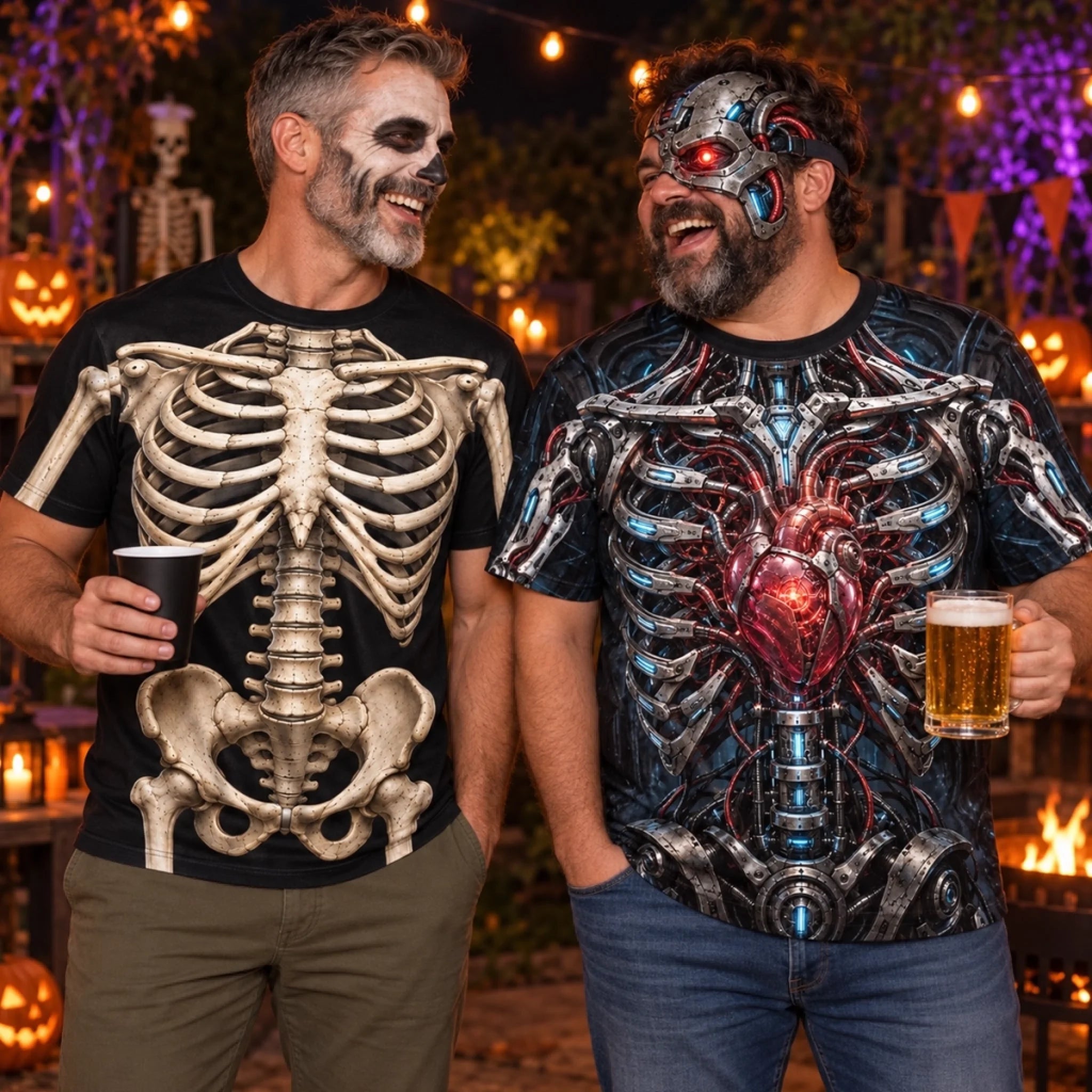 Custom Skeleton T-Shirt Personalized Halloween Birthday Gift for Dad, Husband, Son or Grandpa