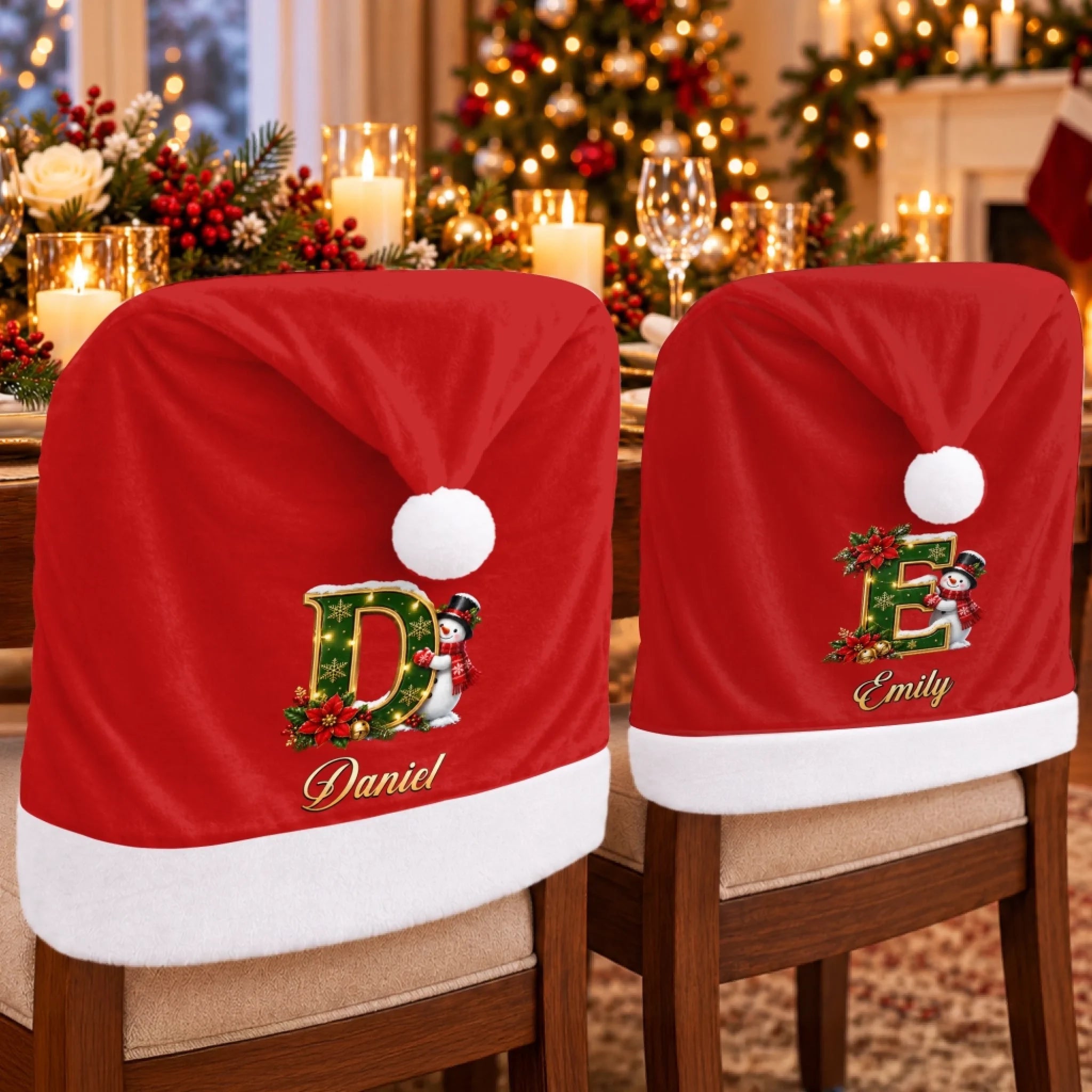 Custom Chair Cover Personalized Christmas Birthday Gift for Mom Dad Brother Sister A Little More Merry