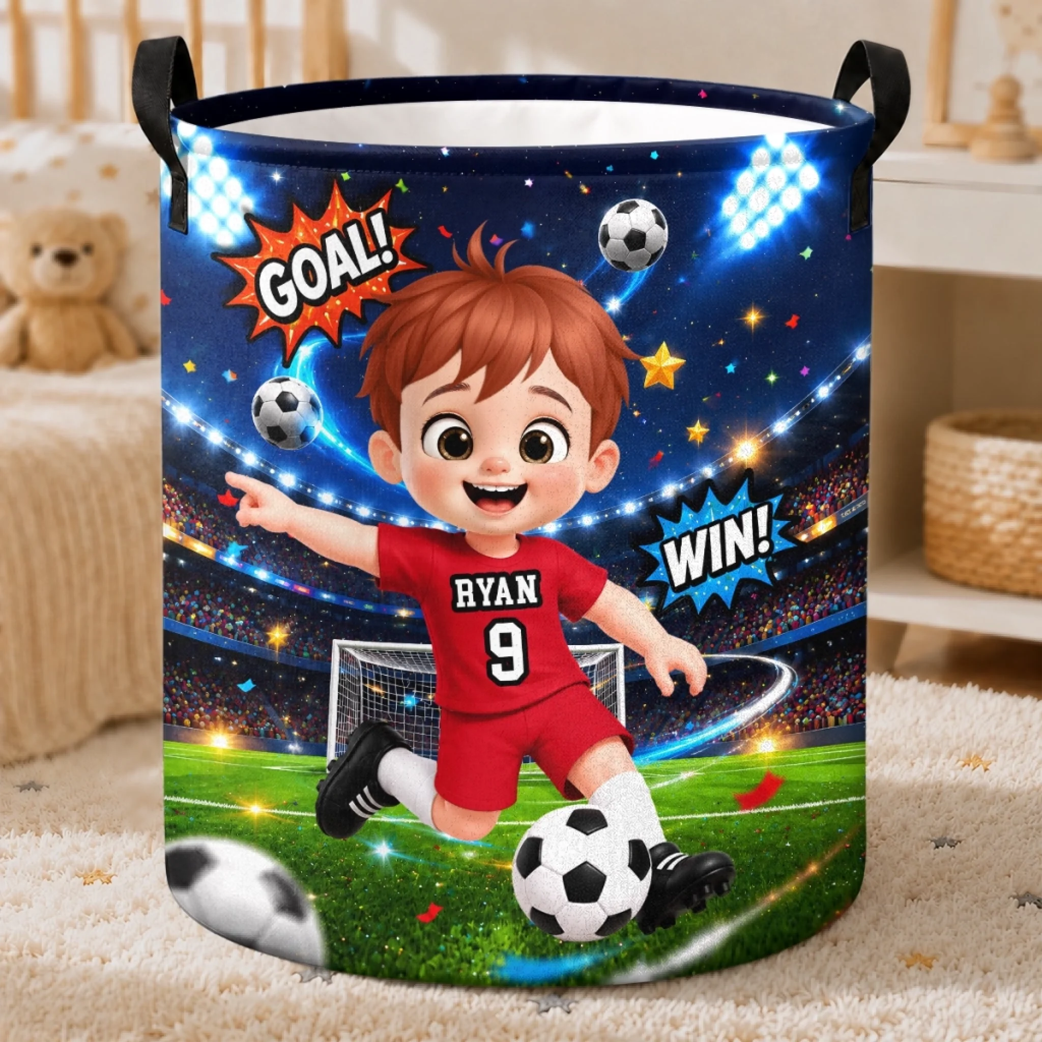 Custom Laundry Basket for Kids, Personalized Goal Getter Birthday Gift Hamper