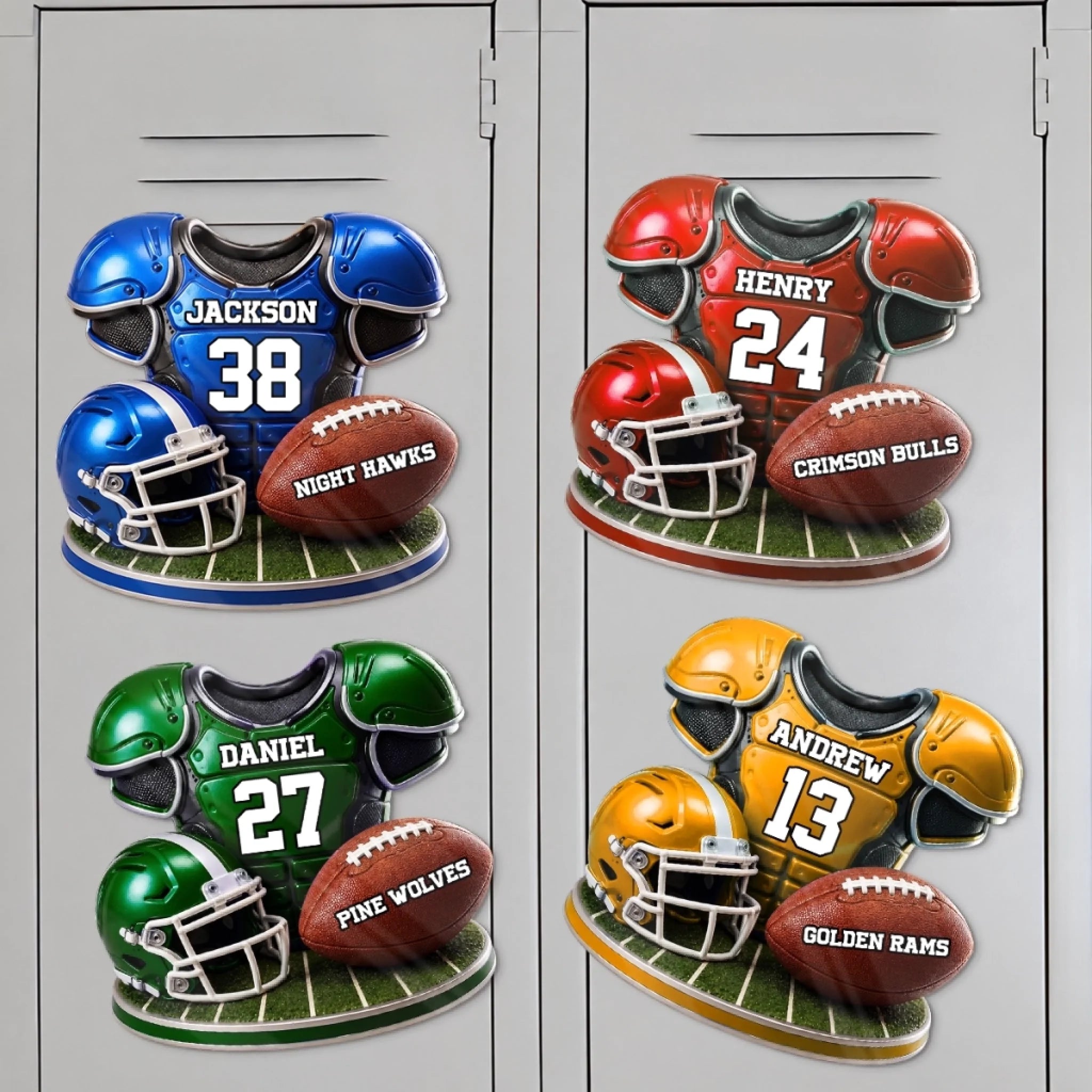 Custom American Football Magnetic Sheet, Personalized Birthday Gift for Football Fans and Sports Lovers