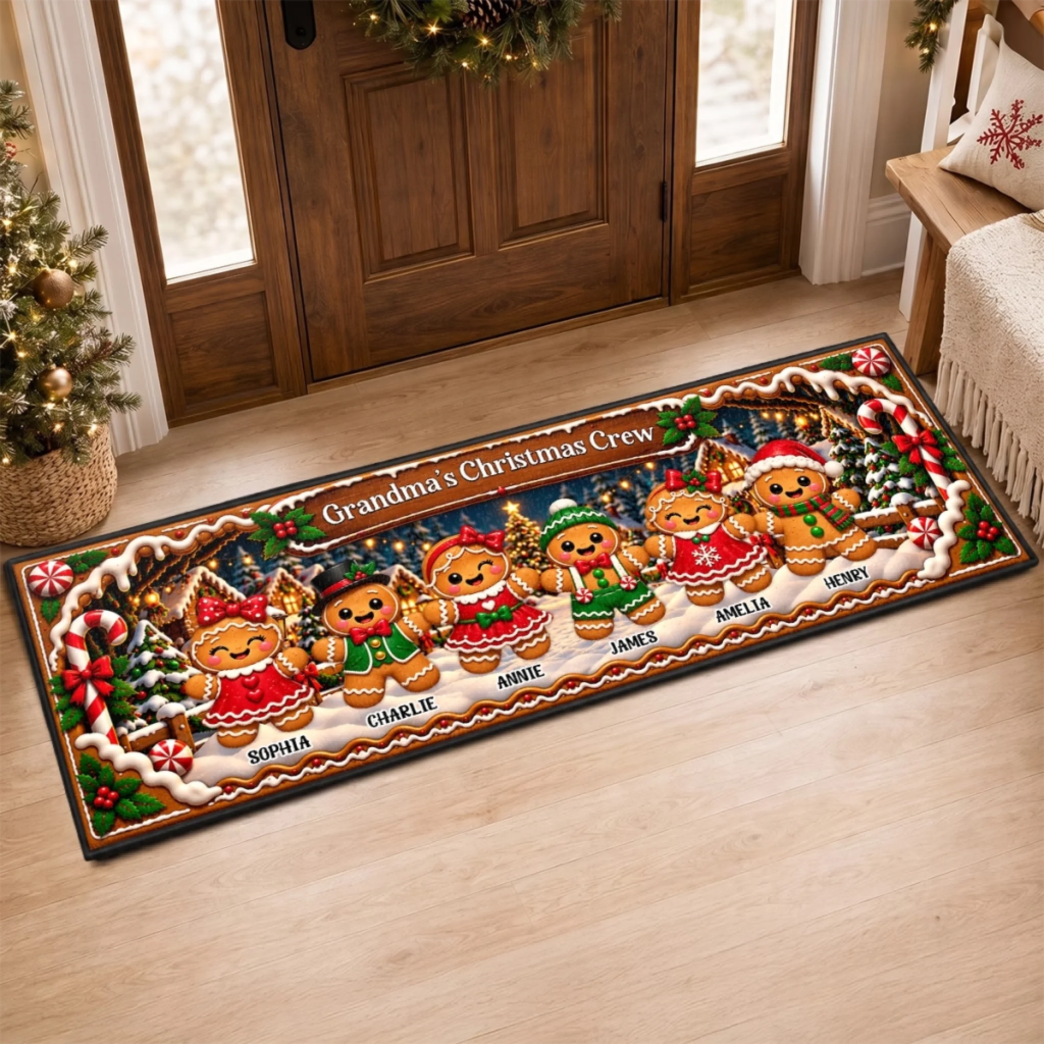 Custom Runner Rug, Personalized Christmas or Birthday Gift for Grandma Grandpa, My Greatest Joy This Holiday