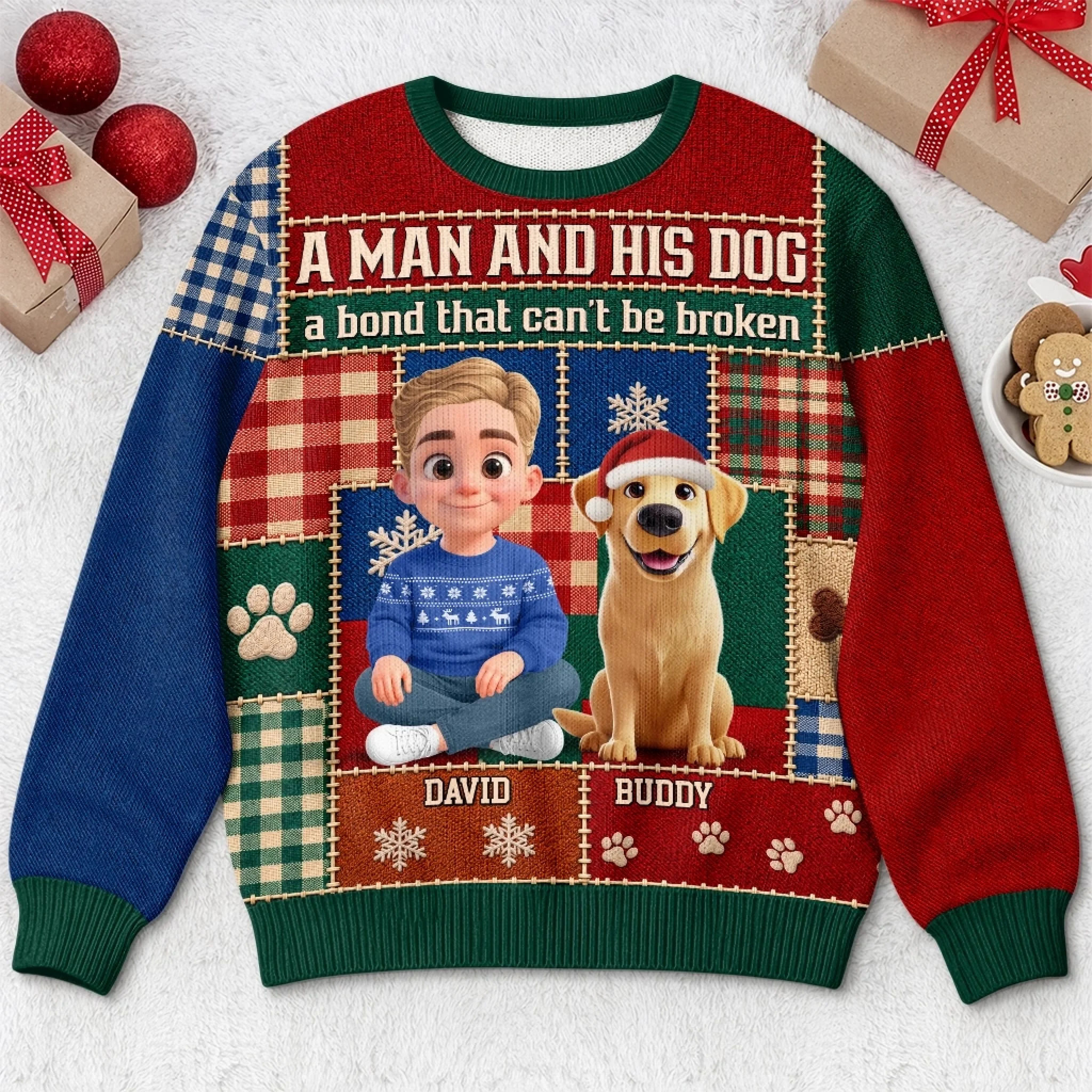 Custom Ugly Sweatshirt Personalized Christmas or Birthday Gift for Dog Cat Lovers and Pet Owners