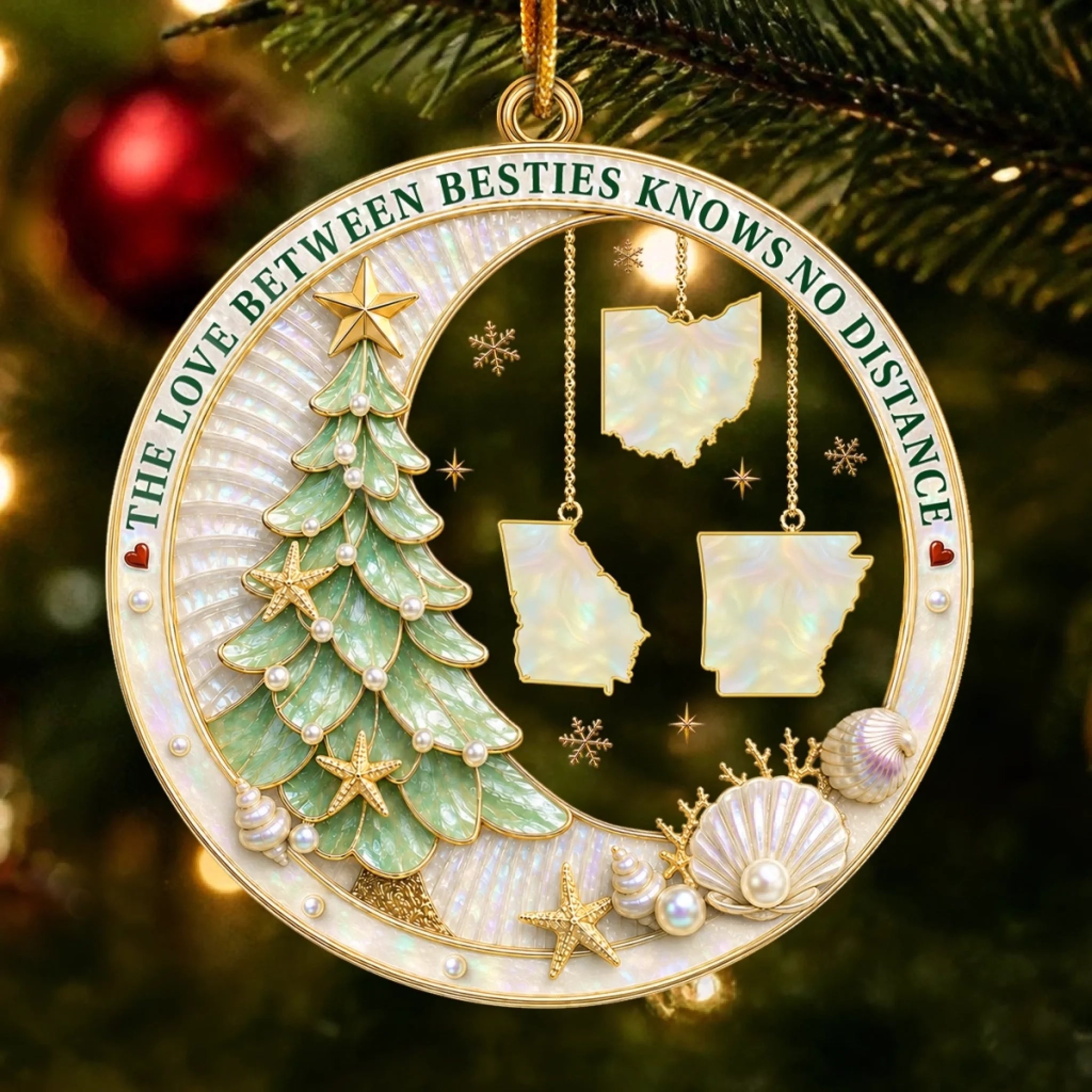 Custom Long Distance Acrylic Ornament Personalized Best Friend Christmas Birthday Gift for Besties Sisters BFF