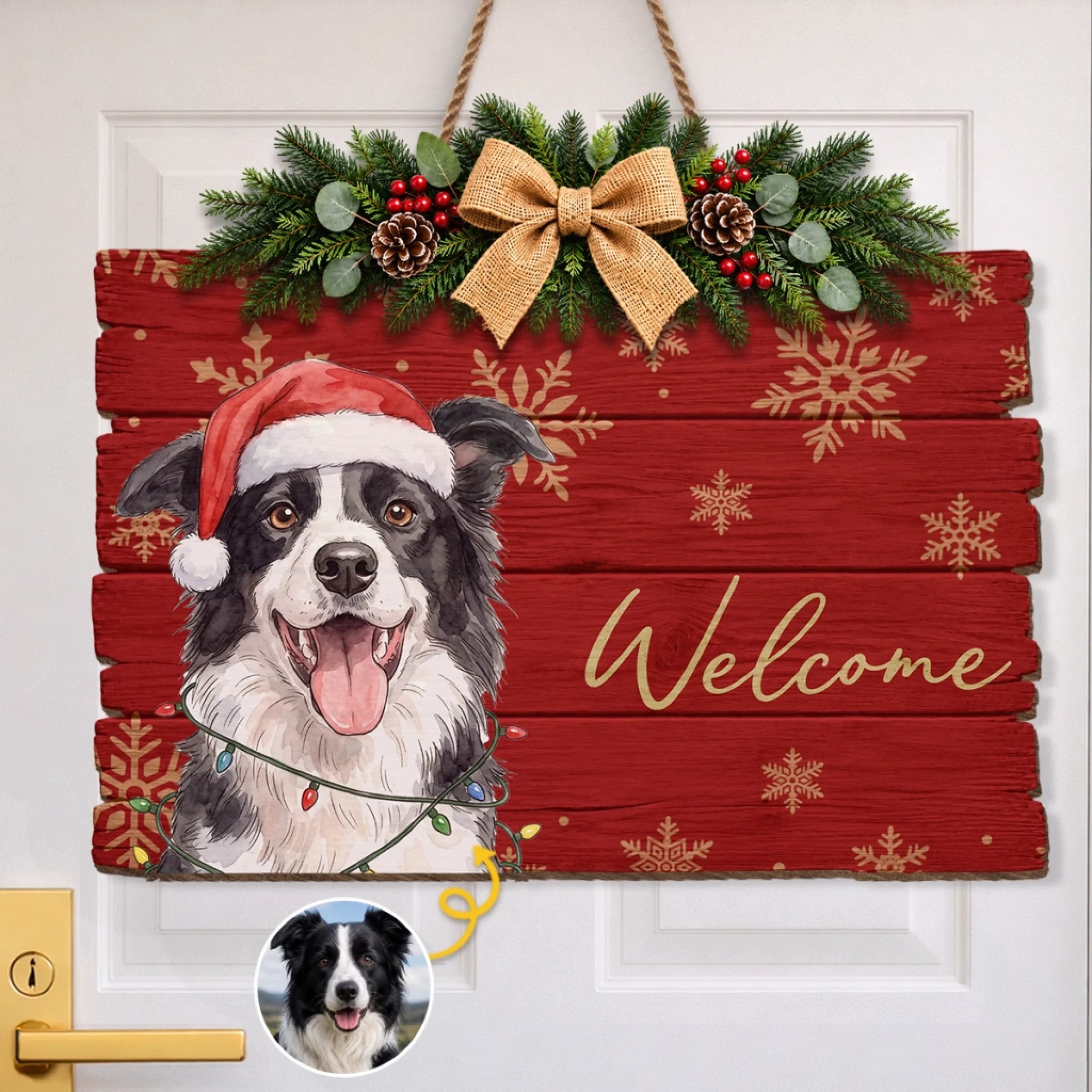 Custom Photo Wood Sign Personalized Pet Decor Gift for Dog Cat Lovers Christmas Birthday Welcome Sign