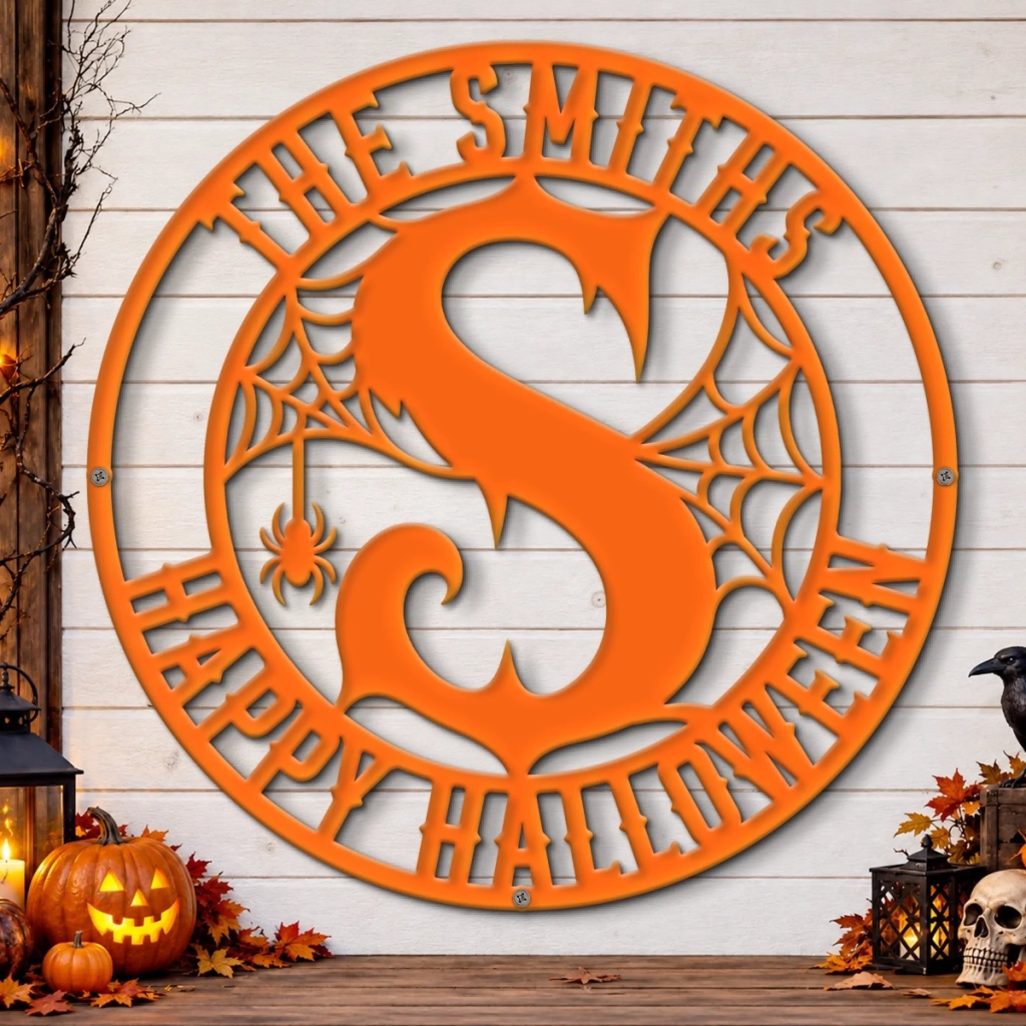Custom Shaped Metal Sign, Personalized Halloween Birthday Gift for Mom, Dad, Brother or Sister