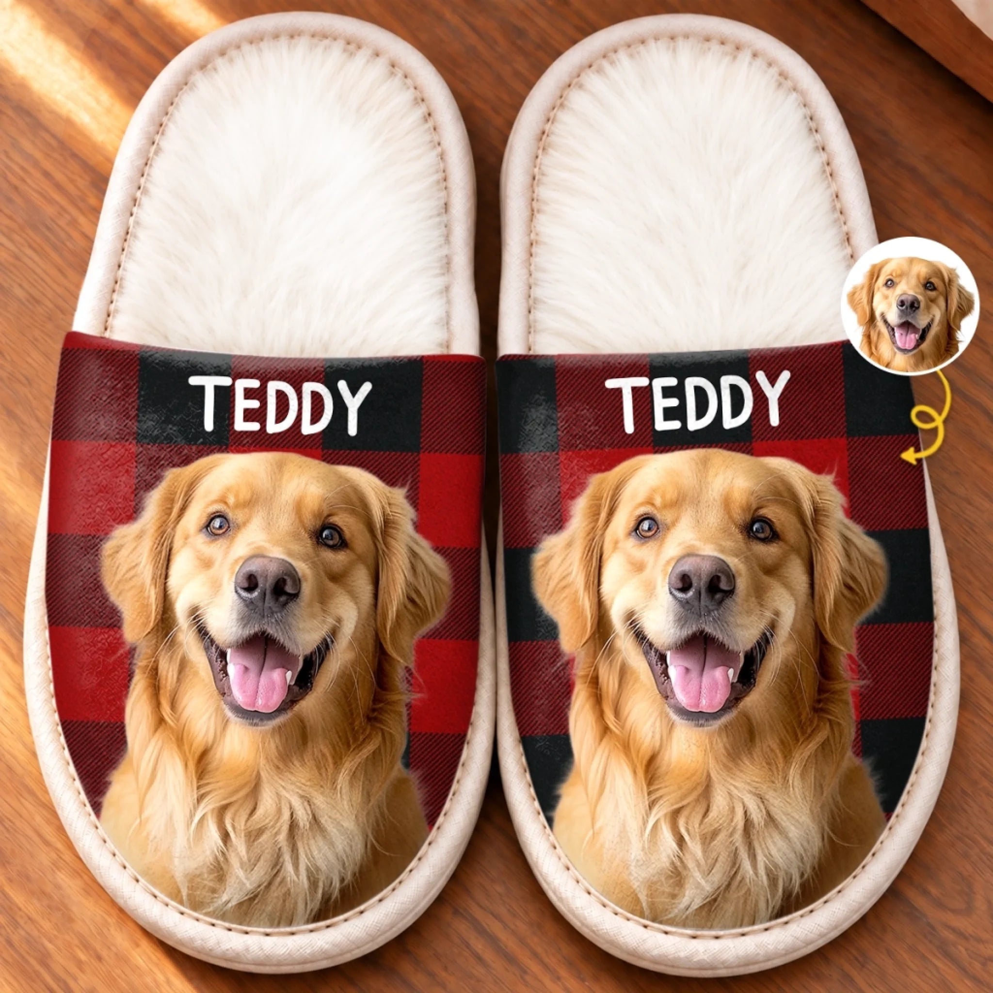 Custom Photo Flat Scuff Slippers, Personalized Pet Lover Gift for Dog Moms, Dog Dads and Cat Owners