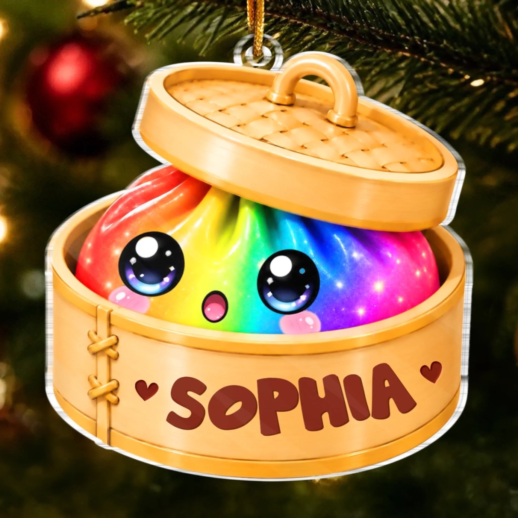 Custom Squishy Acrylic Ornament, Personalized Sweet Little Dumpling Christmas or Birthday Gift for Kids