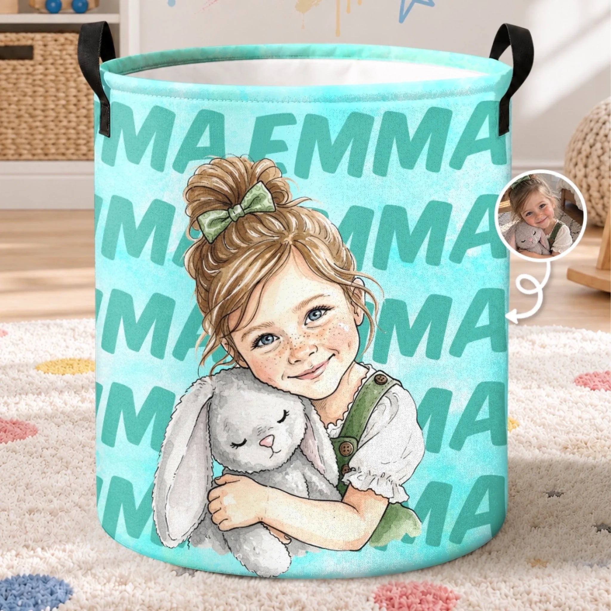 Custom Laundry Basket for Kids, Personalized Birthday Gift, Shine Bright Like A Star